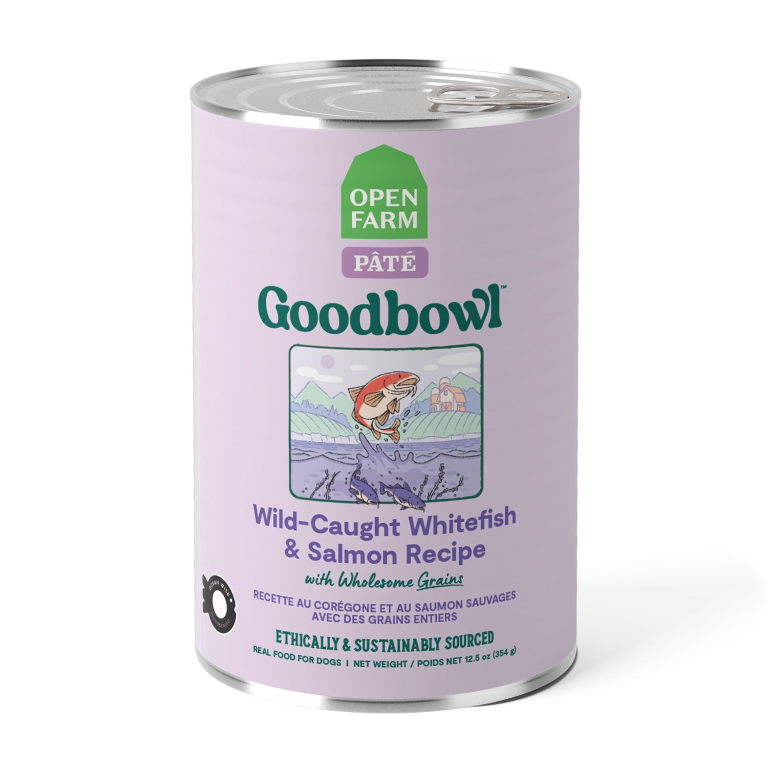Open Farm Goodbowl Wild-Caught Whitefish & Salmon Wet Dog Food Recipe, 12.5-Oz. - 12 Pack