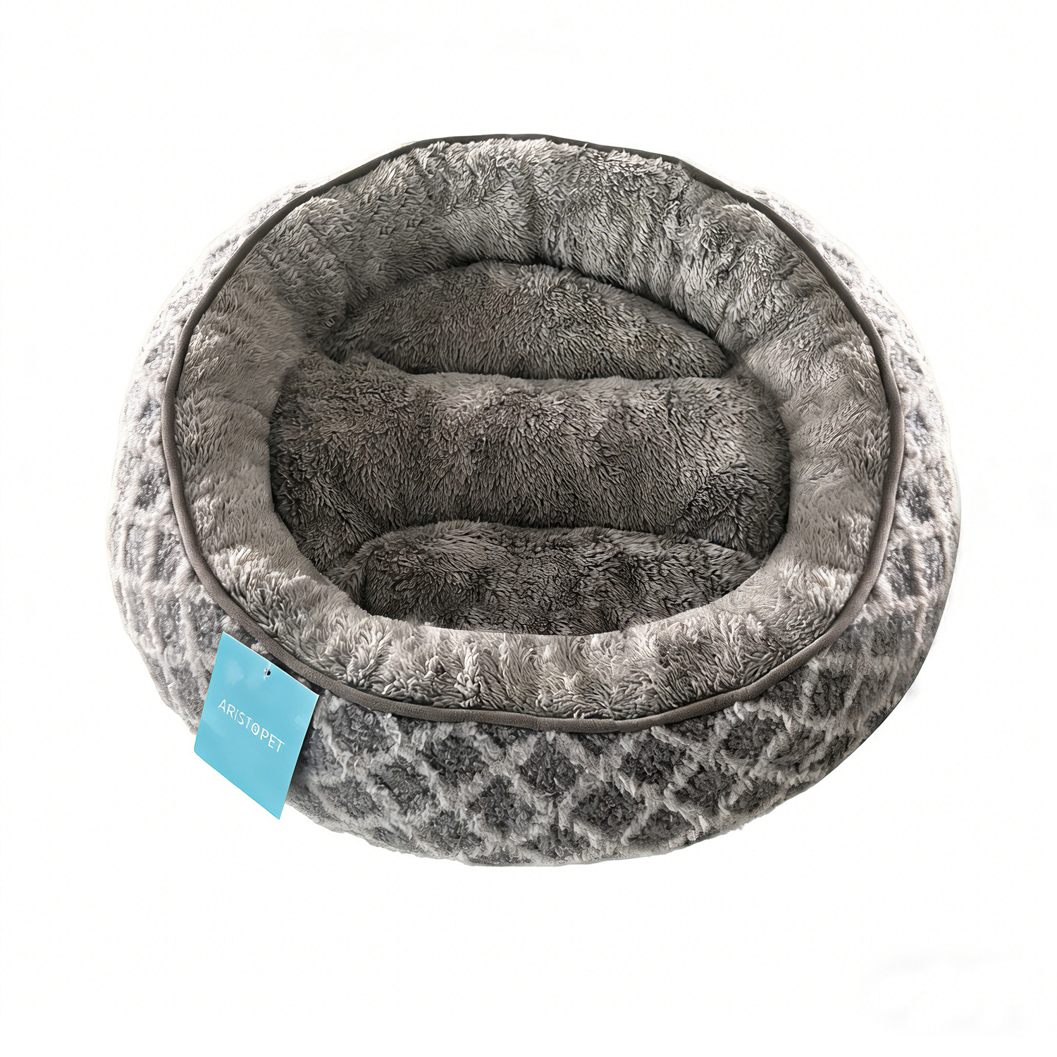 Aristopet Cuddler Round Small Dog Bed, 20, Gray