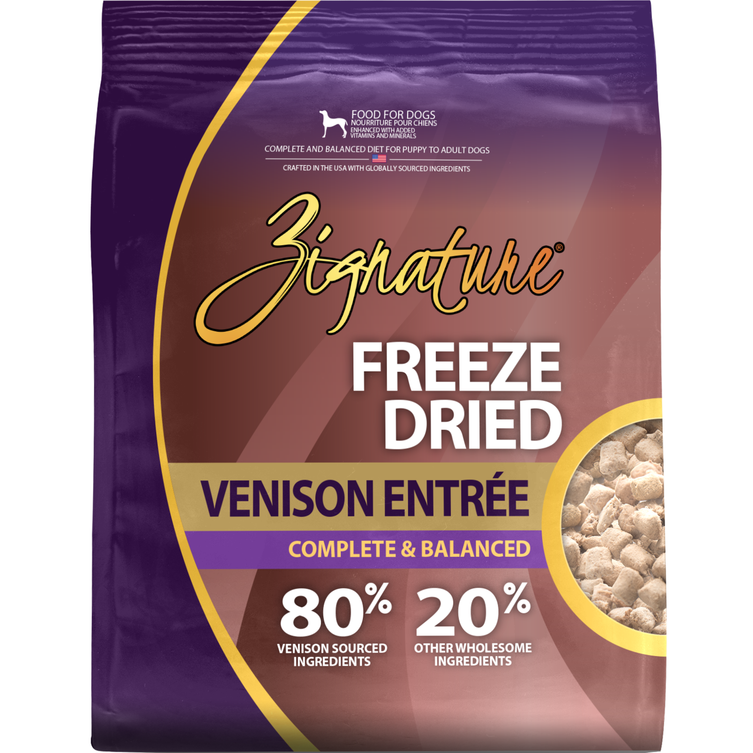 Zignature Grain-Free Venison Entrée Freeze-Dried Dog Food, 12.5-Oz Bag
