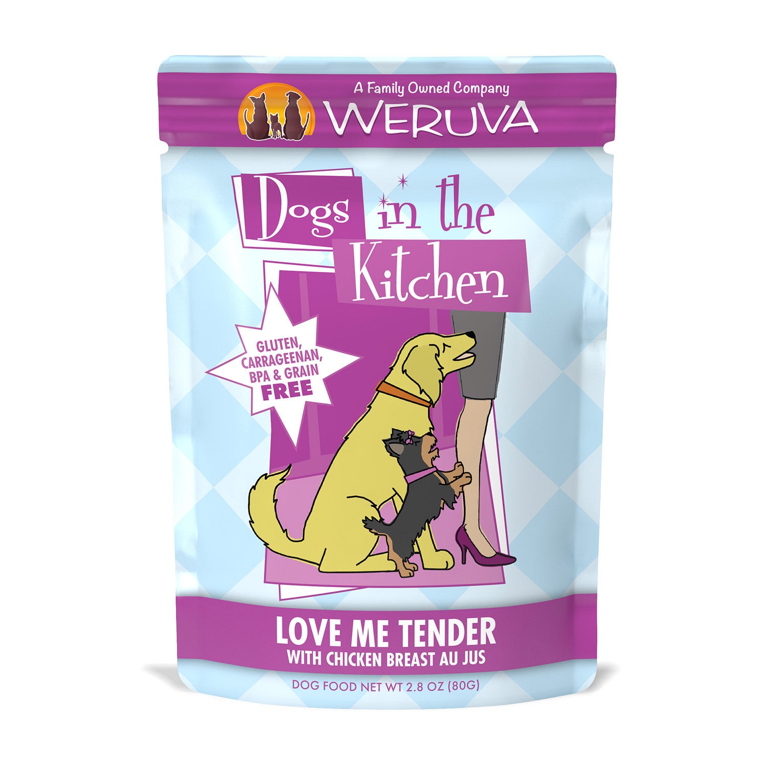 Weruva Dogs In The Kitchen Love Me Tender With Chicken Breast Au Jus Wet Dog Food, 2.8-Oz Pack Of 12