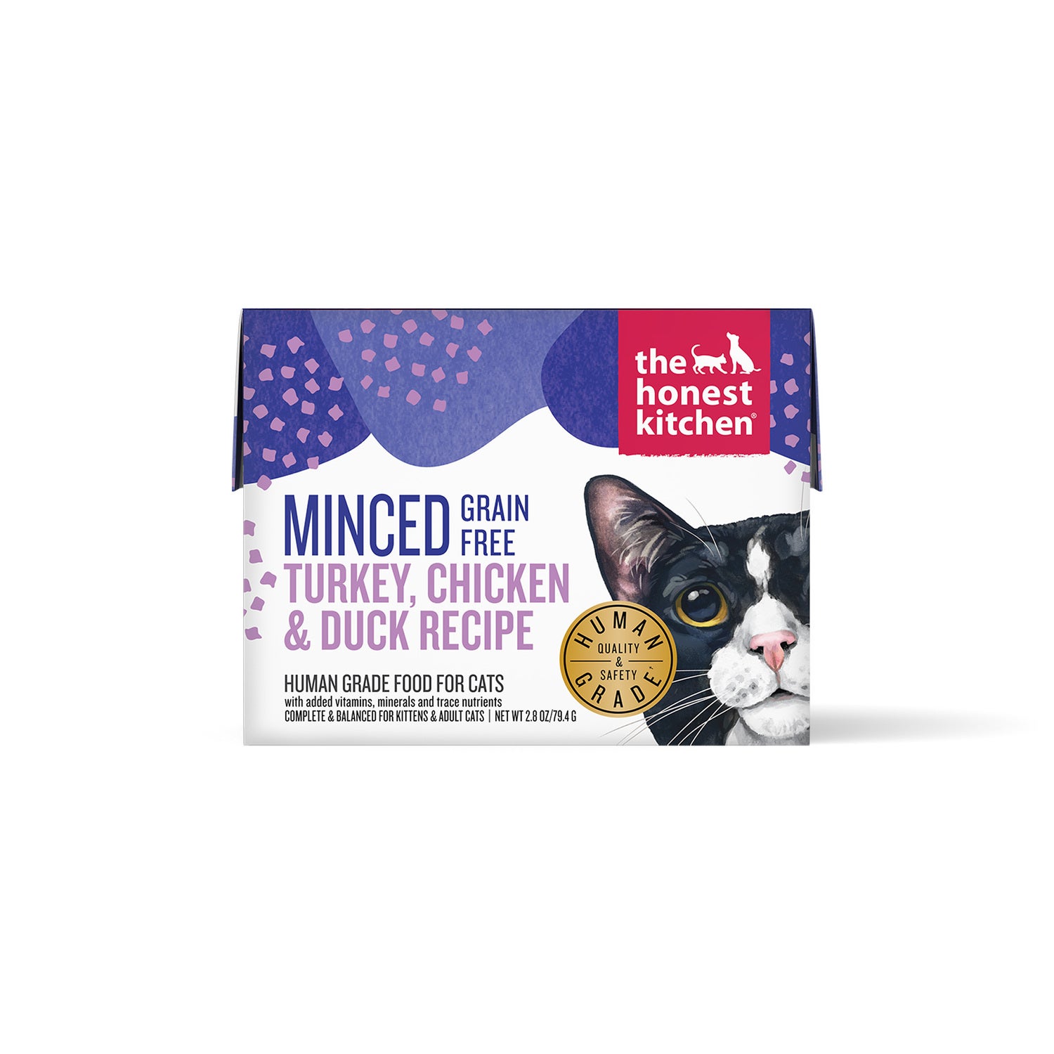 The Honest Kitchen Minced Grain-Free Turkey, Chicken & Duck Recipe In A Bone Broth Gravy Wet Cat Food, 2.8-Oz-Pack Of 12