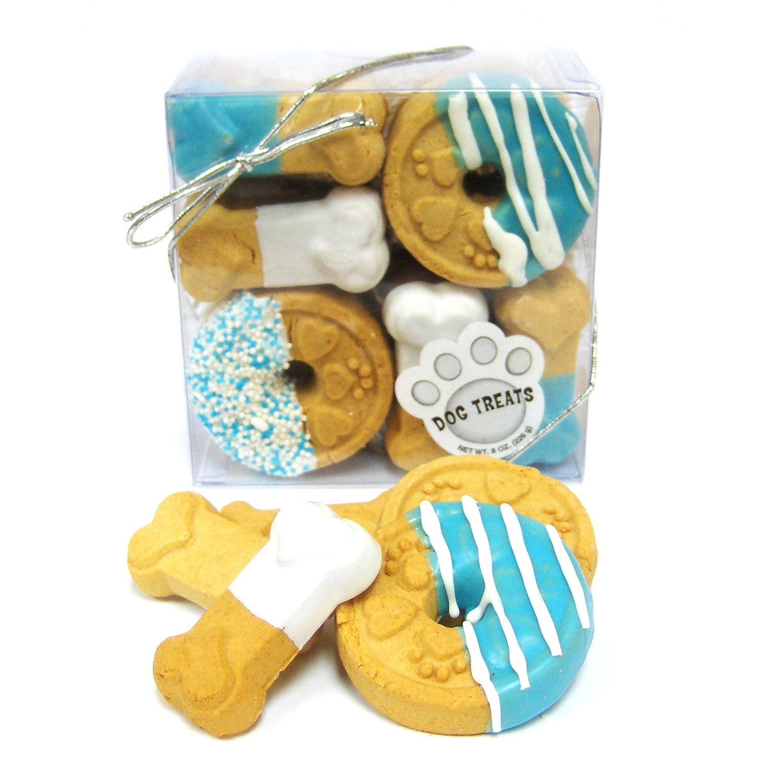 Claudia's Canine Cuisine Blue Buddies Birthday Dog Biscuit Treat Box, 7-Oz