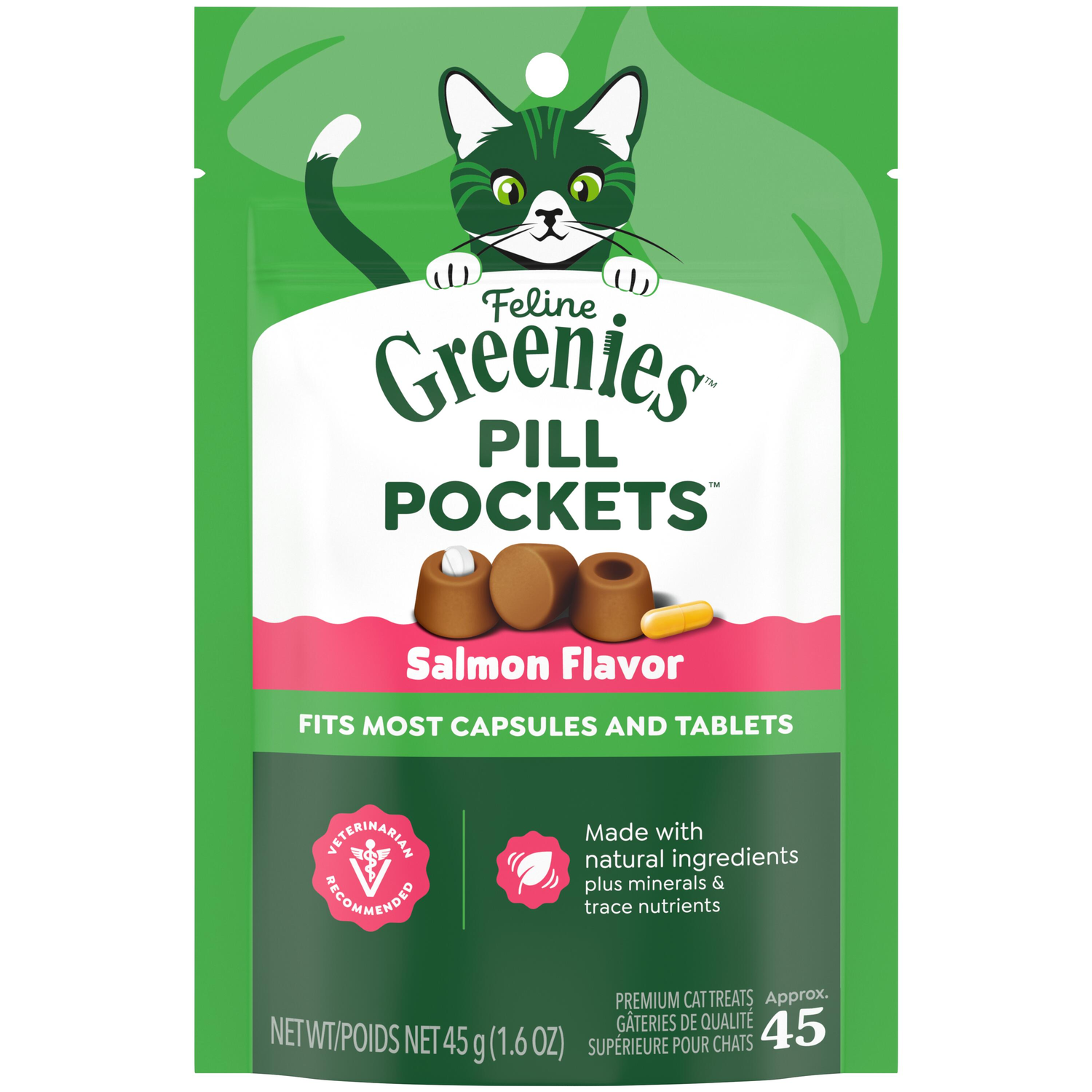 Greenies Pill Pockets Salmon Flavor Dog Treats, 45 Count