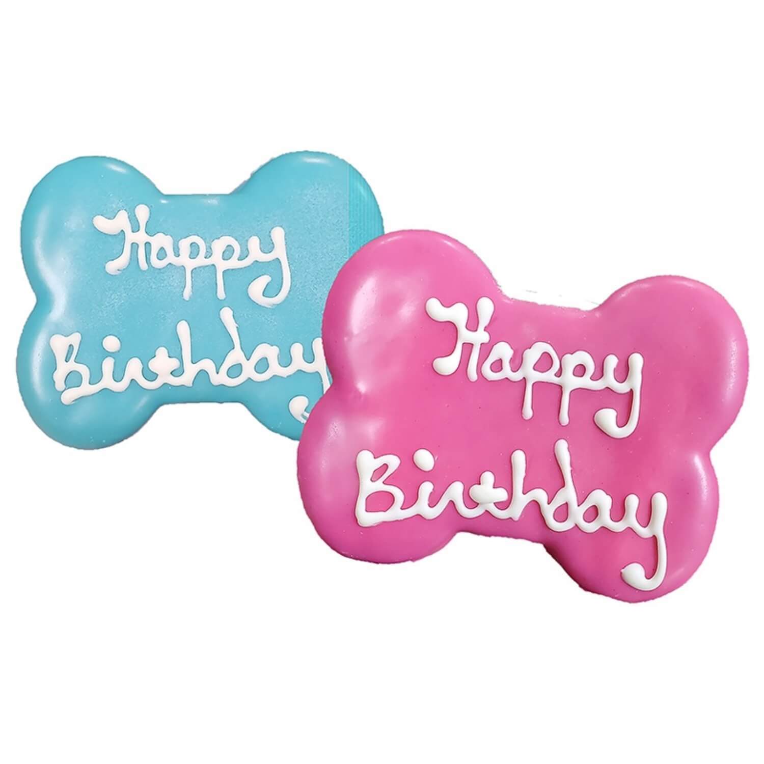 Claudia's Canine Bakery Happy Birthday Bone Dog Treat Cookie, 1-Each, Assorted Colors