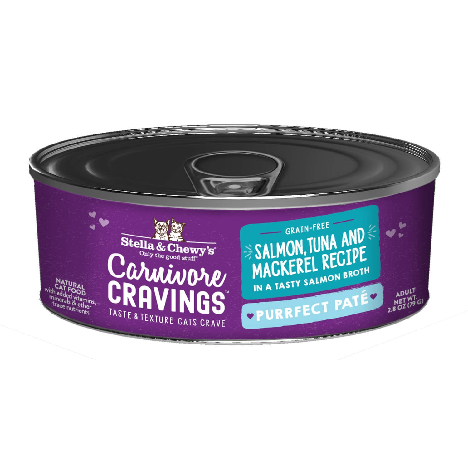 Stella & Chewy's Carnivore Cravings Purrfect Pate Salmon, Tuna & Mackerel Pate Recipe In Broth Wet Cat Food