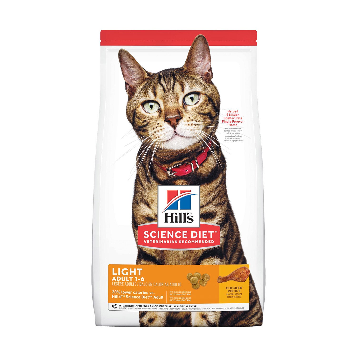Hill's Science Diet Adult Light Chicken Recipe Dry Cat Food, 7-Lb Bag