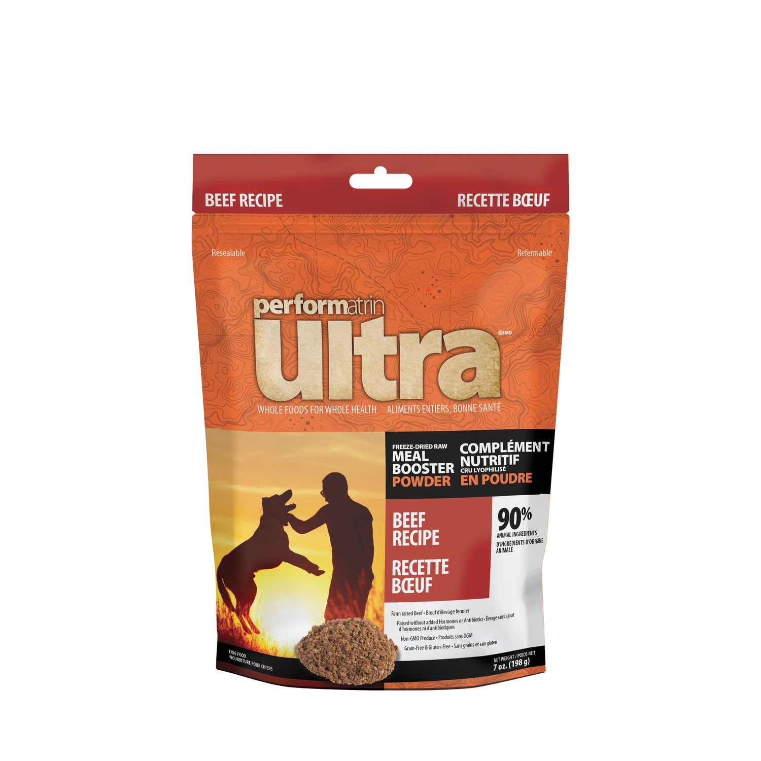 Performatrin Ultra Freeze-Dried Raw Meal Booster Powder Beef Recipe Dog Food Topper, 7Oz
