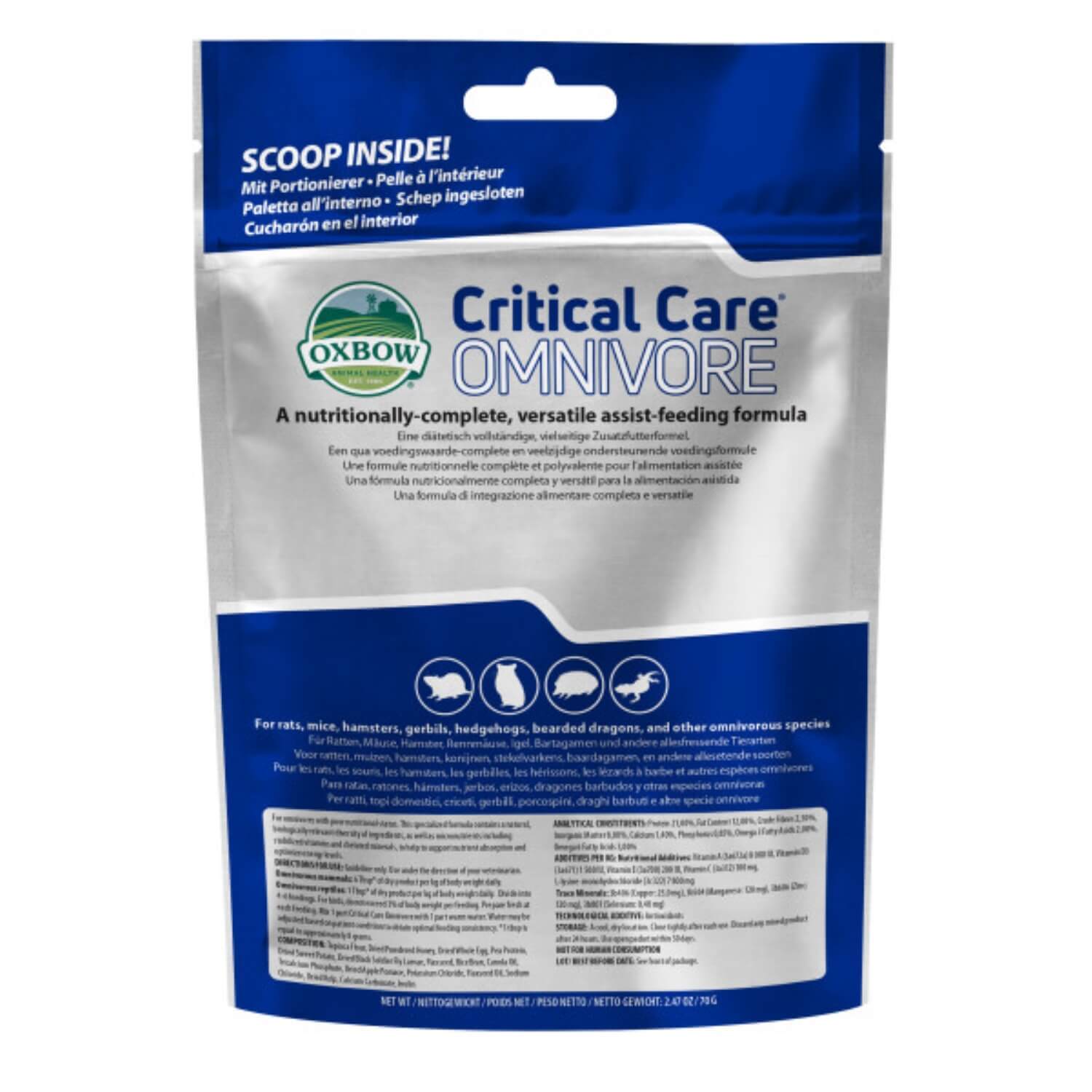 Oxbow Critical Care Omnivore Nutritional Supplement For Omnivorous Pets - 70G