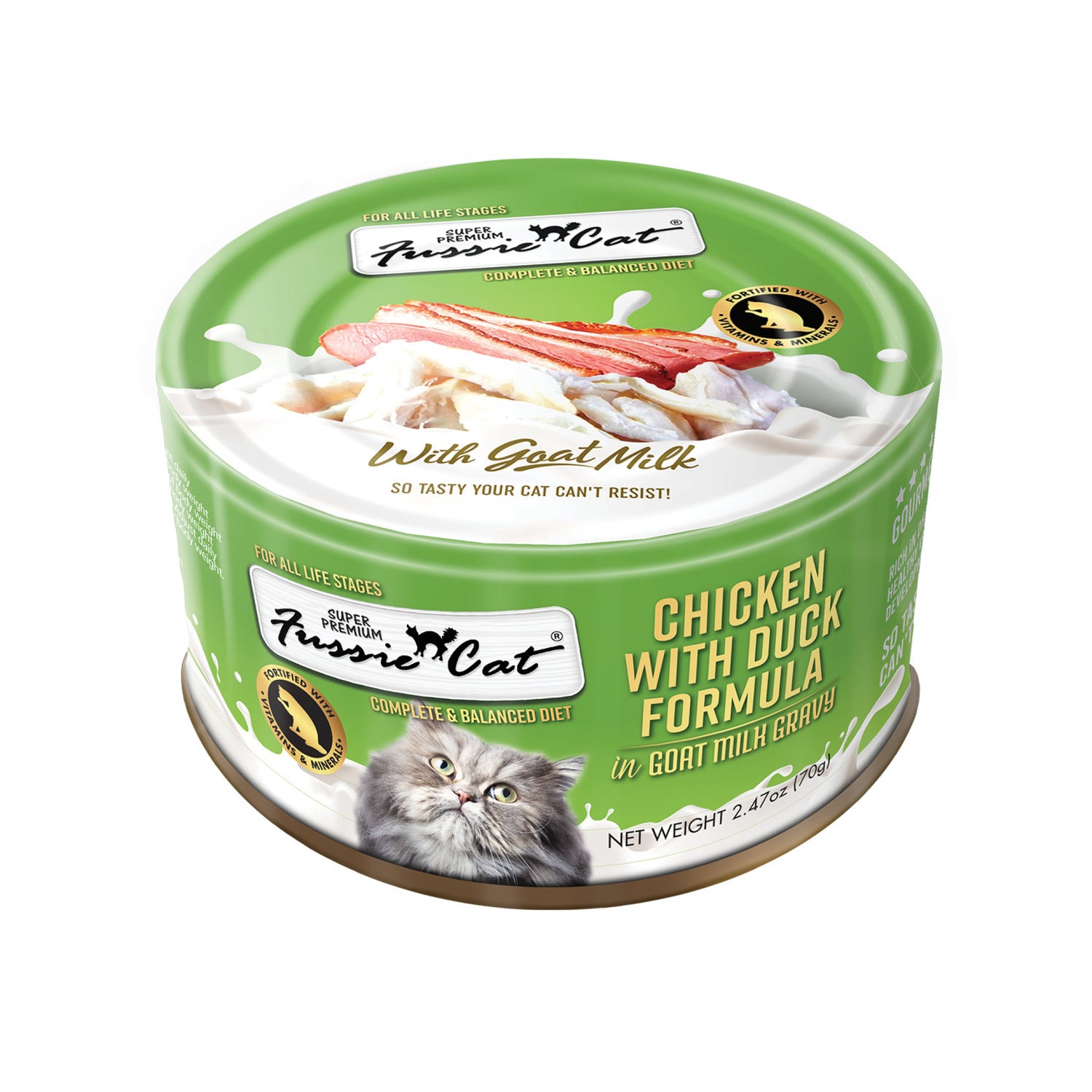 Fussie Cat Super Premium Chicken With Duck In Goat Milk Wet Cat Food, 2.47Oz