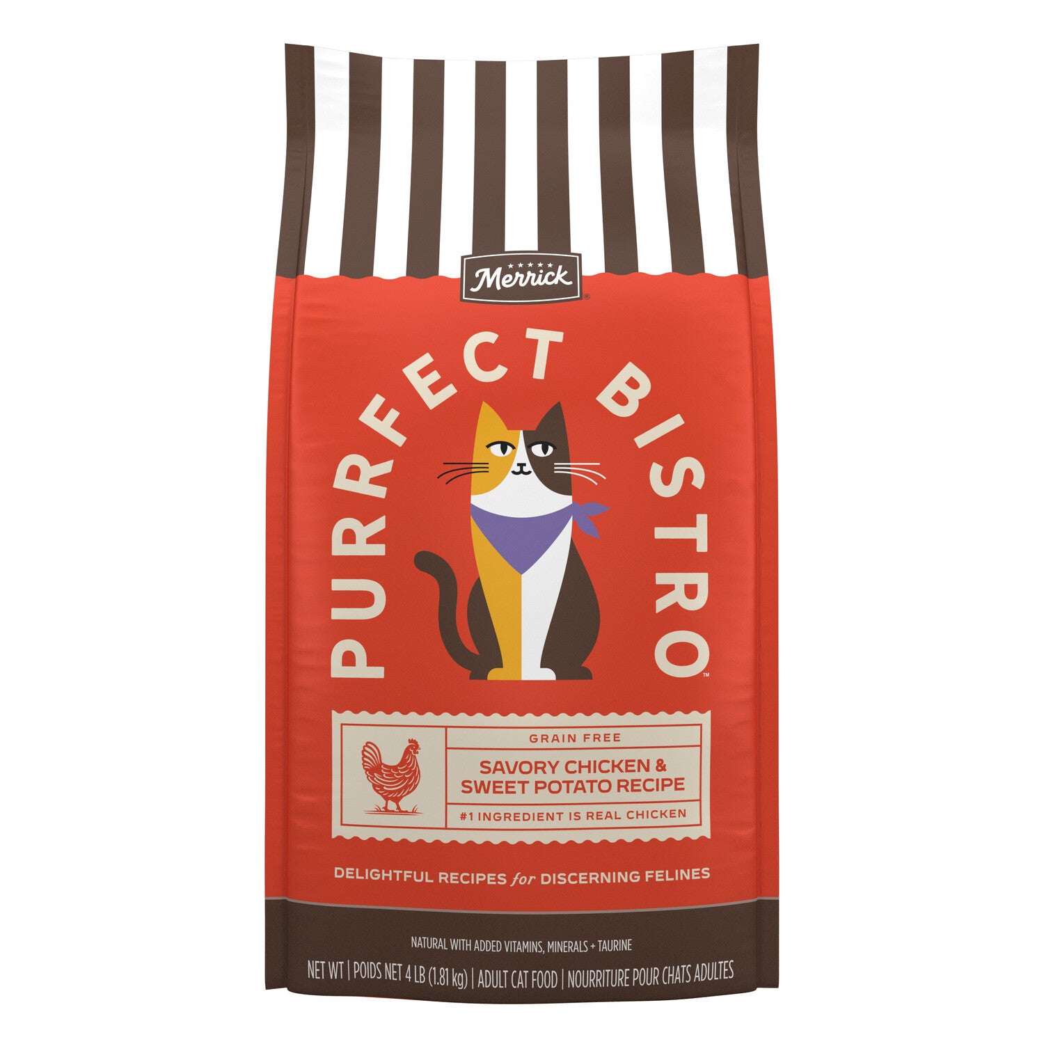 Merrick Purrfect Bistro Grain Free Chicken And Sweet Potato Recipe Dry Adult Cat Food, 4-Lb.