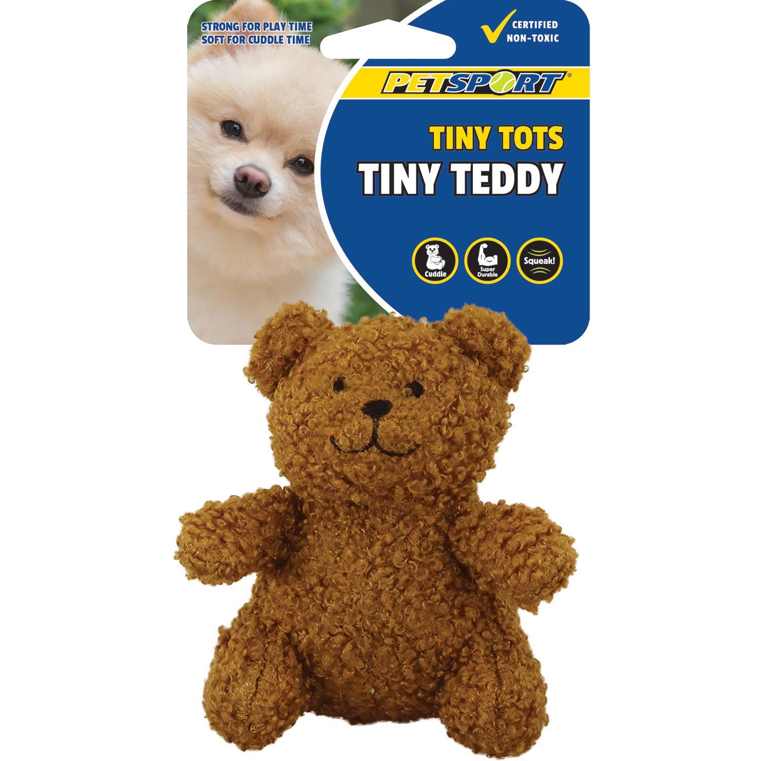 Petsport Tiny Tots Tiny Teddy Squeaky Small Dog Toy, 4