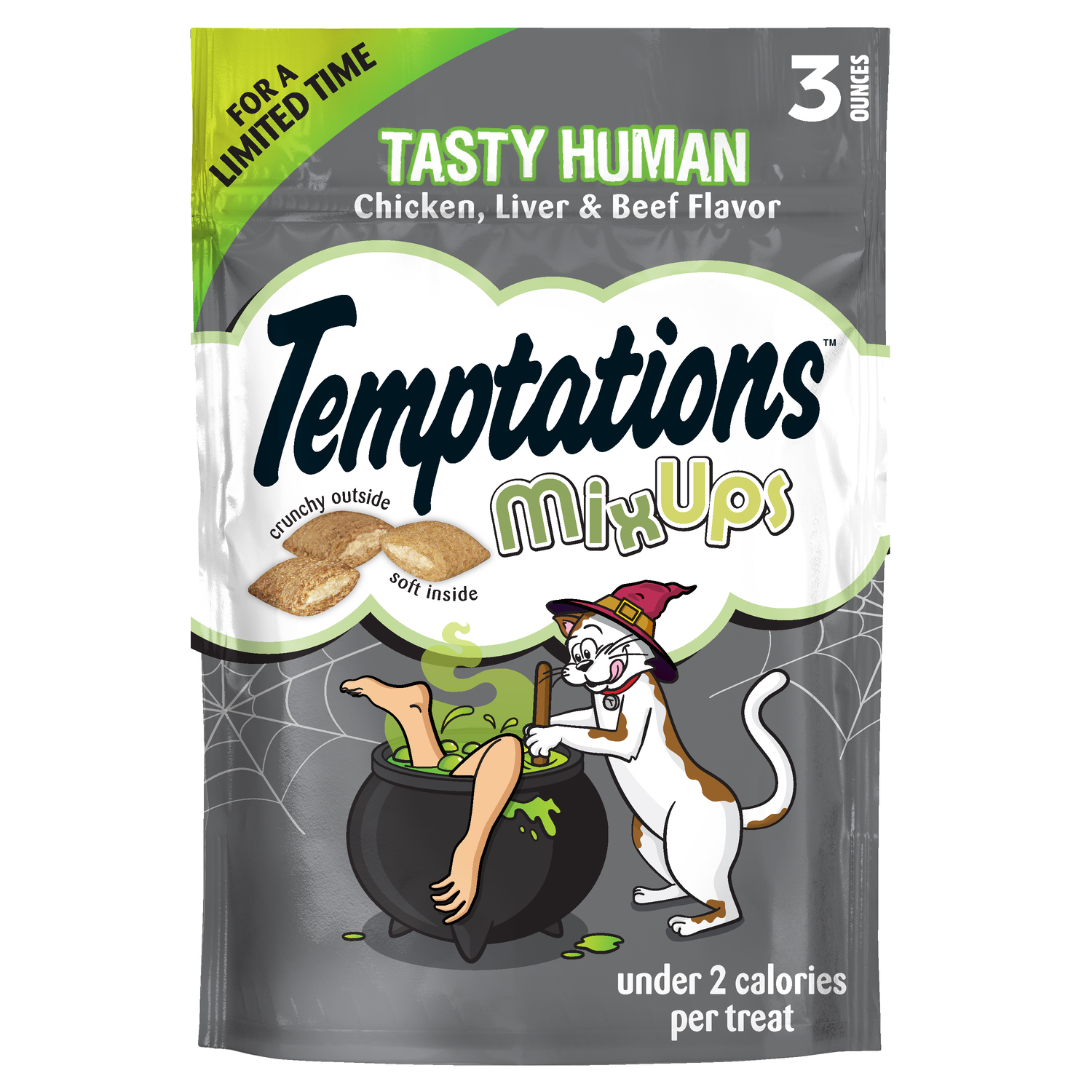 Temptations Mixups Tasty Human Chicken, Liver & Beef Flavors Cat Treats, 3-Oz