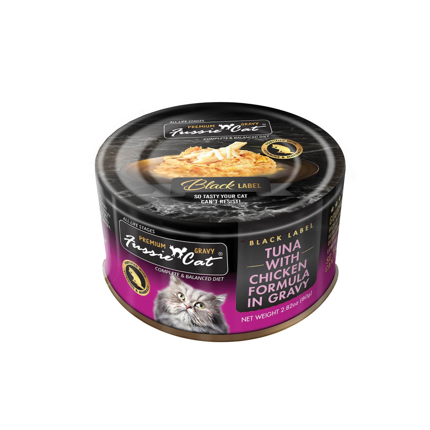 Fussie Cat Premium Wet Cat Food, Tuna With Chicken In Gravy - 2.62 Oz
