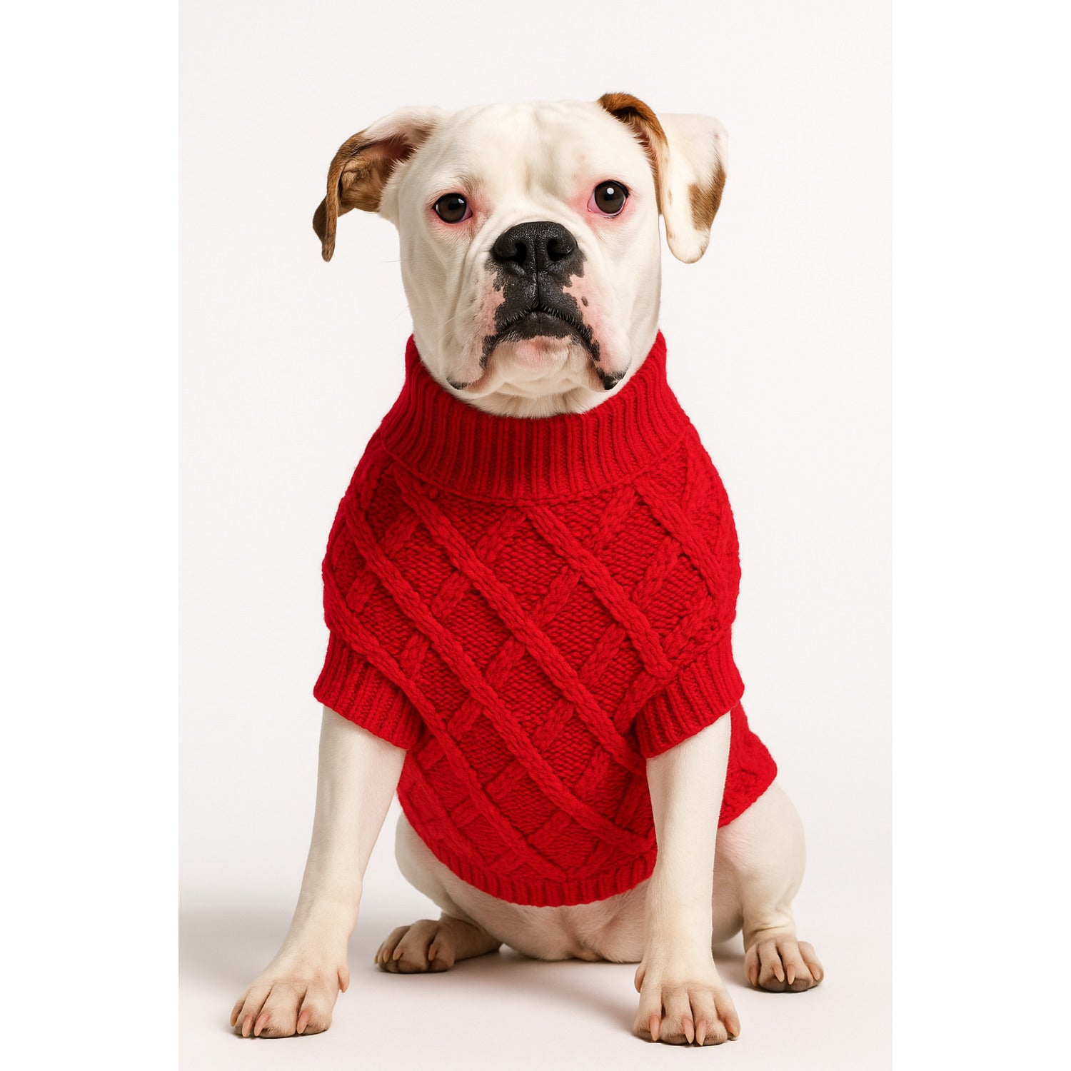 Fabdog Red Diamond Chenille Dog Sweater