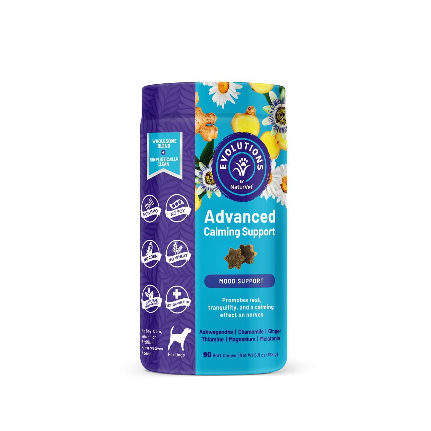 Naturvet Evolutions Advanced Calming Support Soft Chew Supplements For Dogs