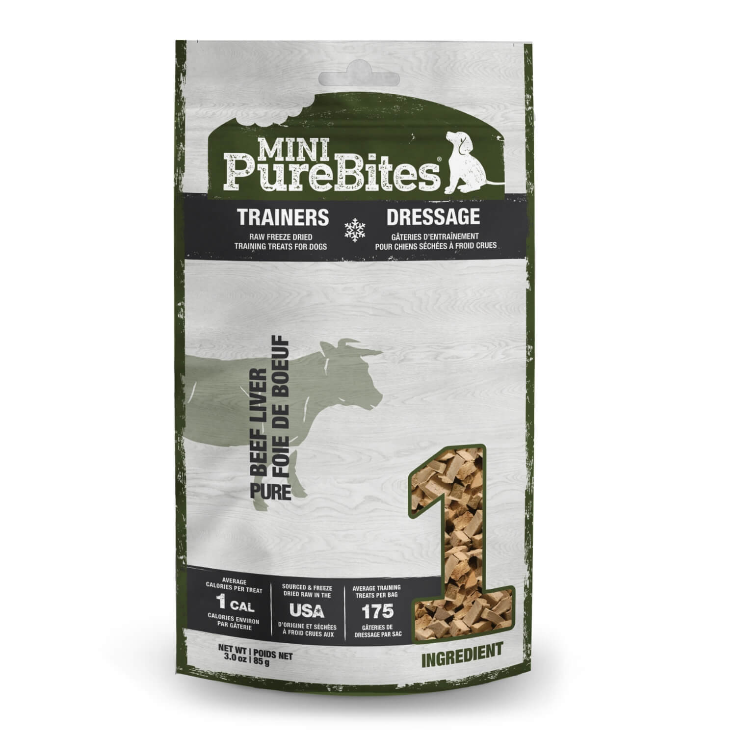 Purebites Mini-Purebites Beef Freeze Dried Dog Treats, 1 Ingredient, Made In Usa, 3Oz