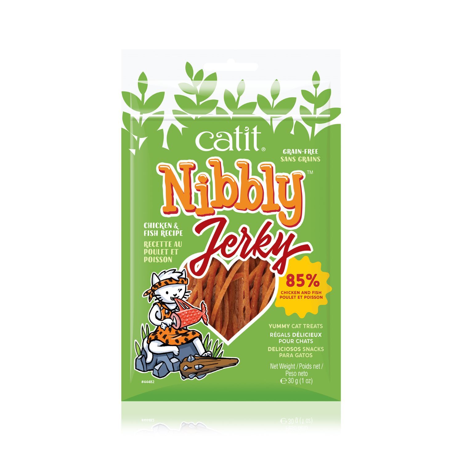 Catit Nibbly Jerky Grain-Free Cat Treats, Chicken & Fish, 1.06Oz