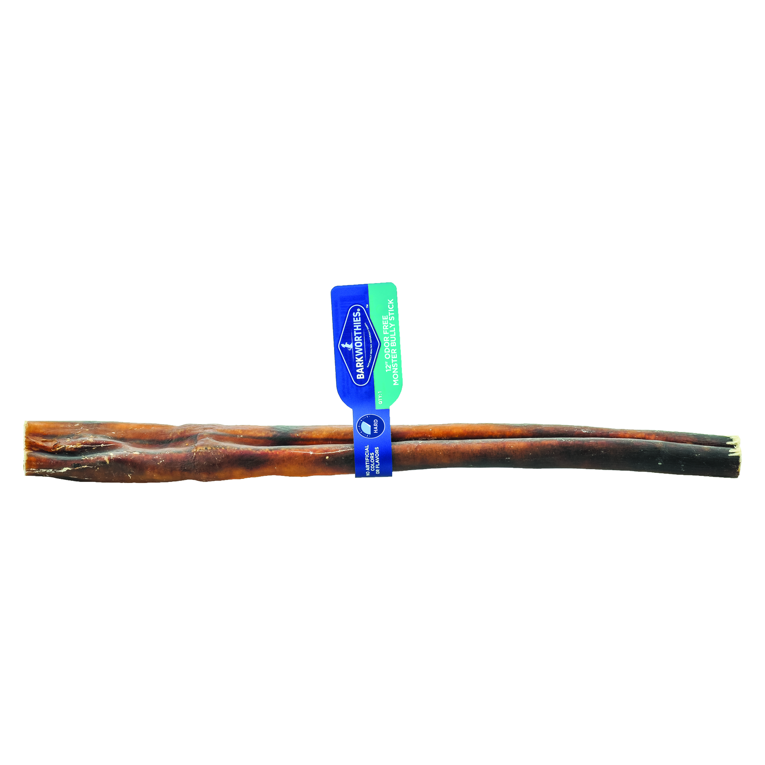 Barkworthies Odor Free Monster Bully Stick Natural Dog Treats, 12, 1-Each
