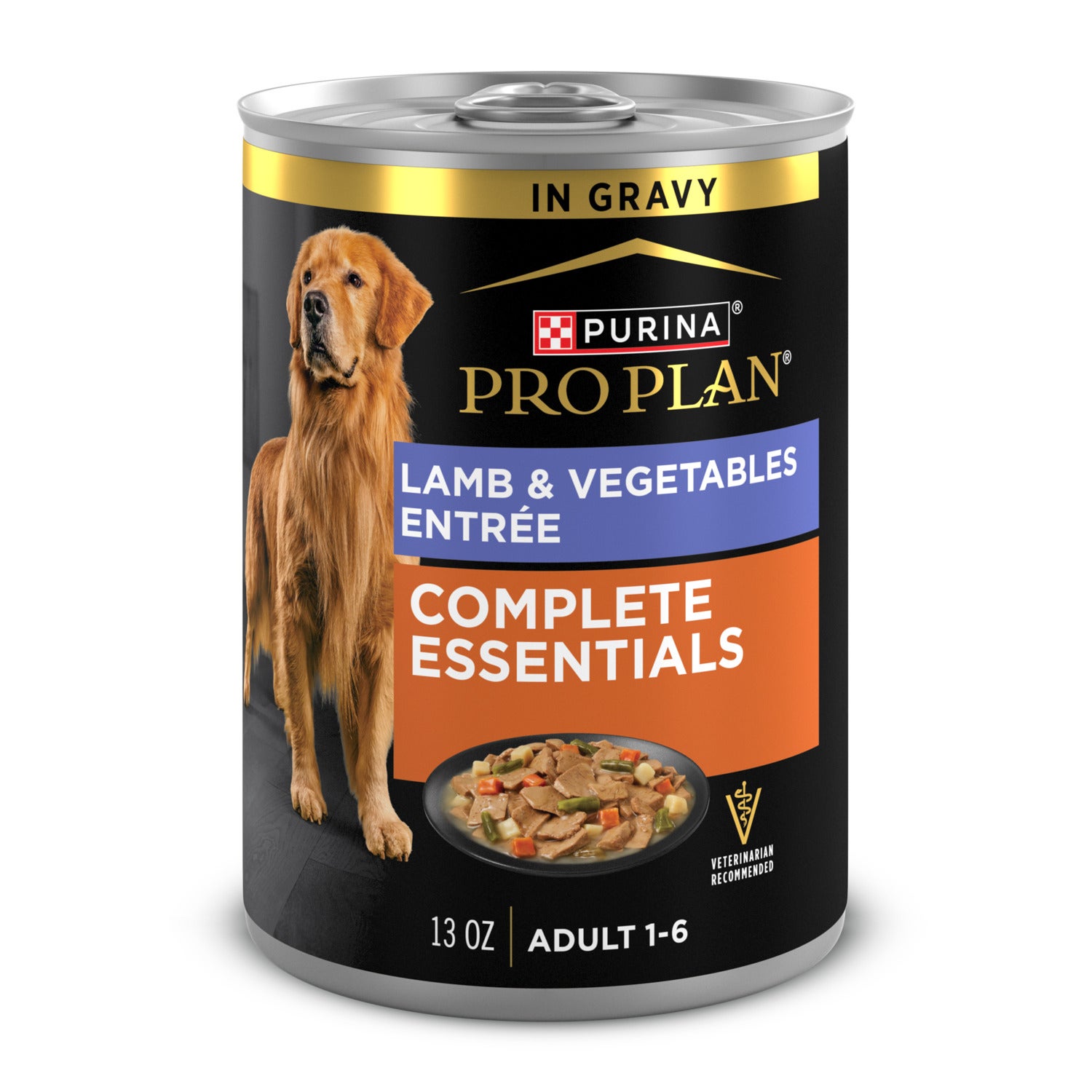 Purina Pro Plan Complete Essentials Lamb And Vegetables Entree In Gravy Wet Dog Food - 13-Oz