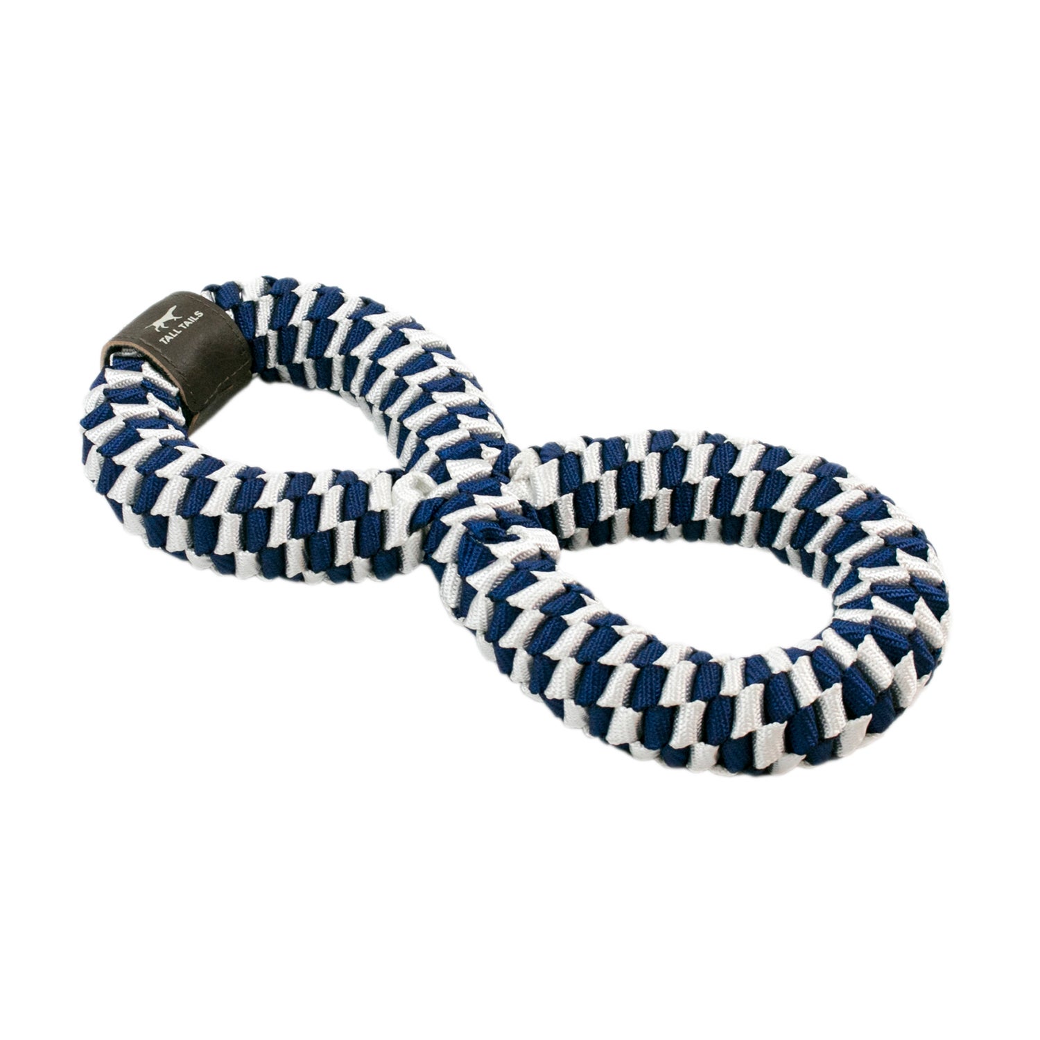 Tall Tails Tug Navy Braided Infinity Interactive Dog Toy, 11