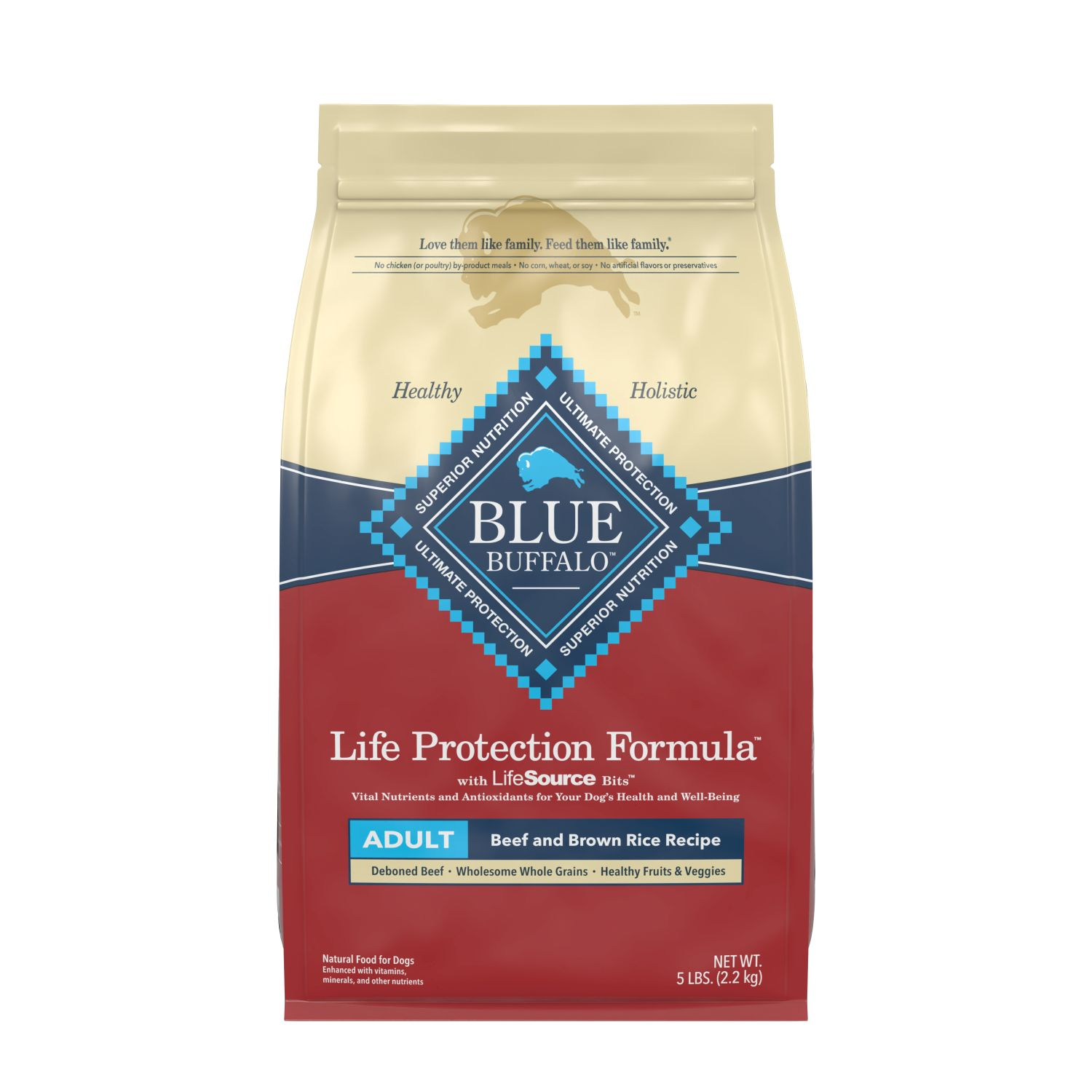 Blue Buffalo Life Protection Formula Beef And Brown Rice Adult Dry Dog Food, 5-Lb