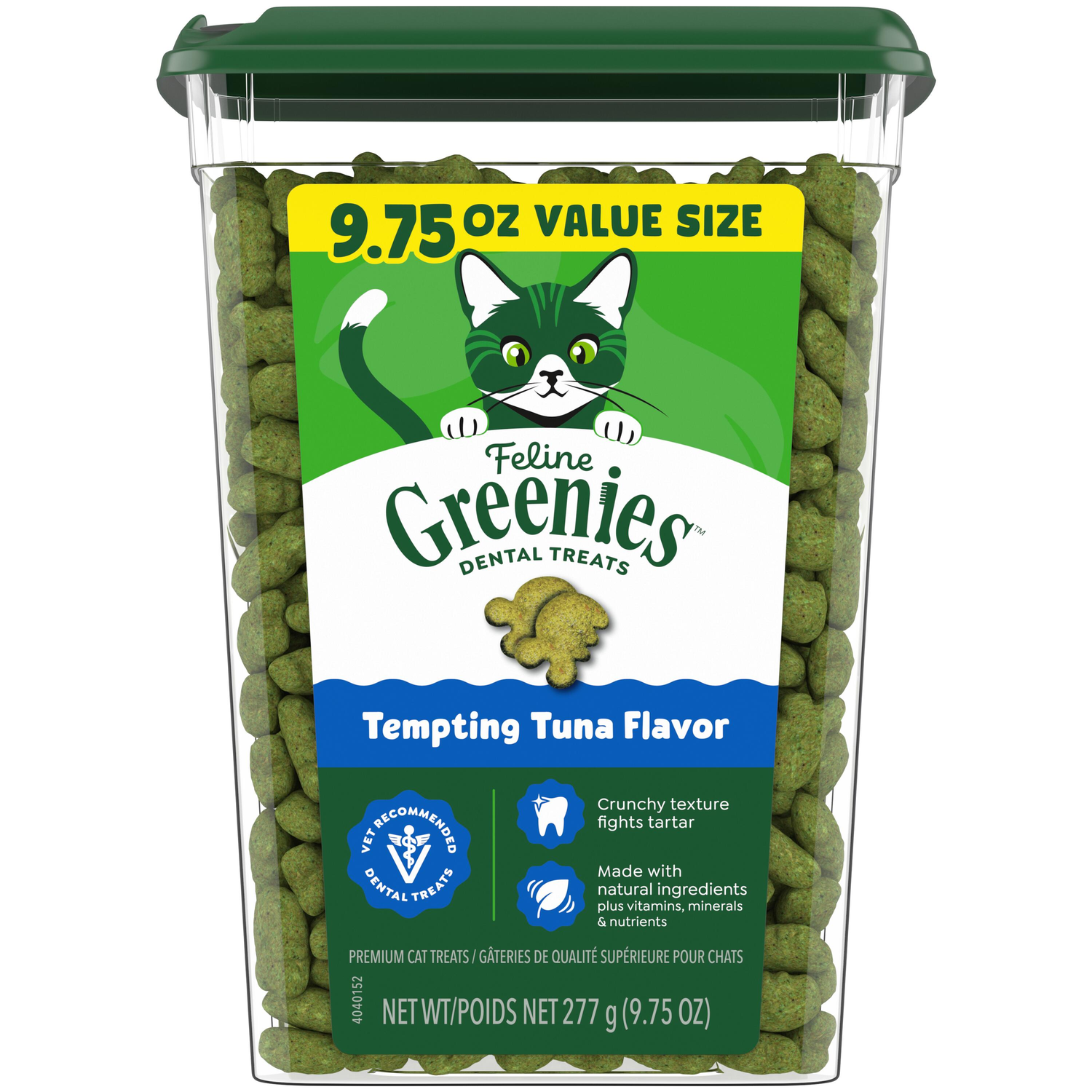 Greenies Feline Natural Tempting Tuna Flavor Dental Cat Treats, 9.75-Oz