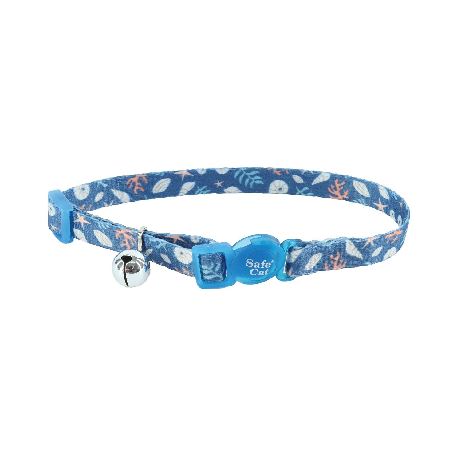 Safe Cat® By Coastal Fashion Adjustable Breakaway Cat Collar, Under The Sea, 3/8 X 8-12