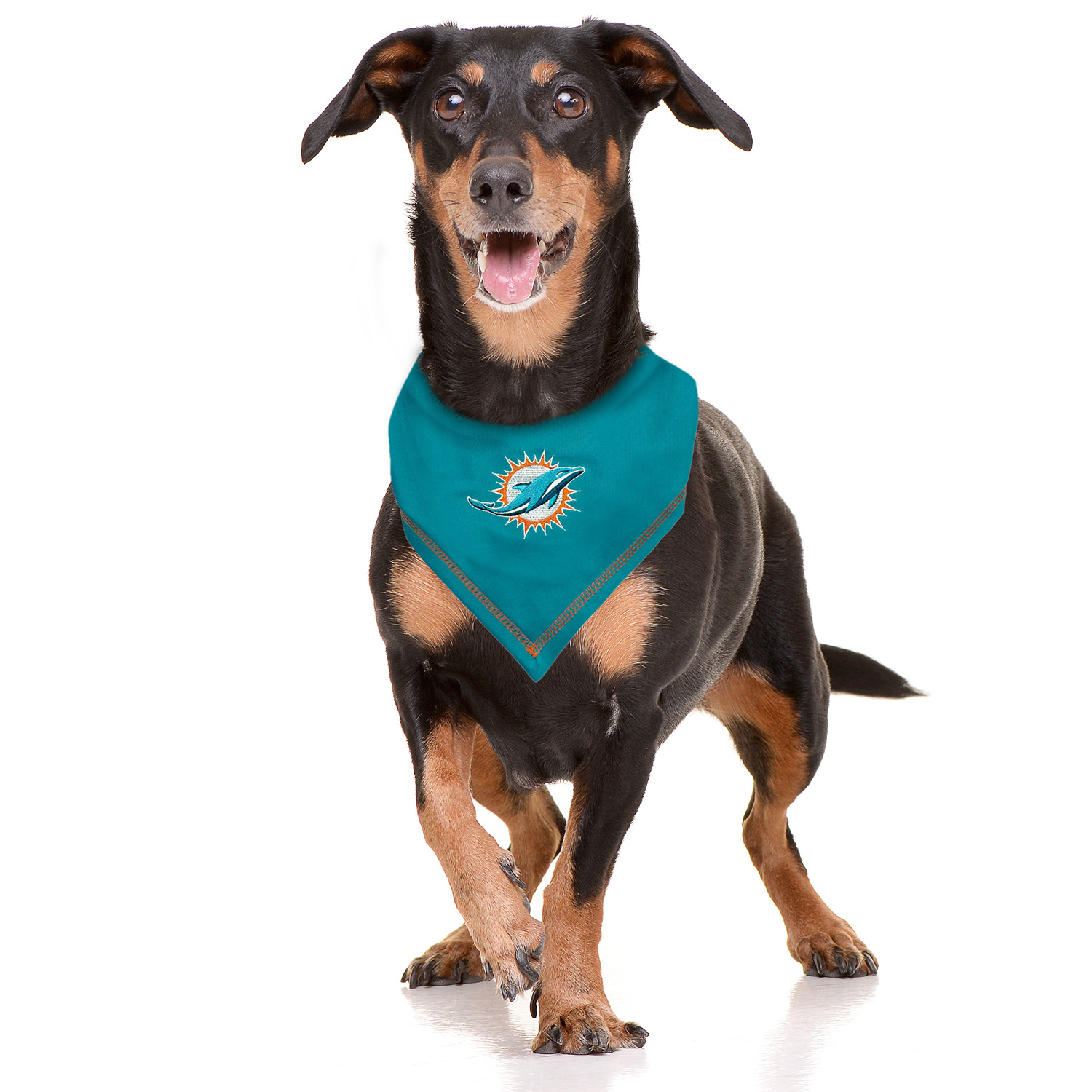 Pets First University Of Miami Dolphins Tie Around Dog Bandana, Small/Medium