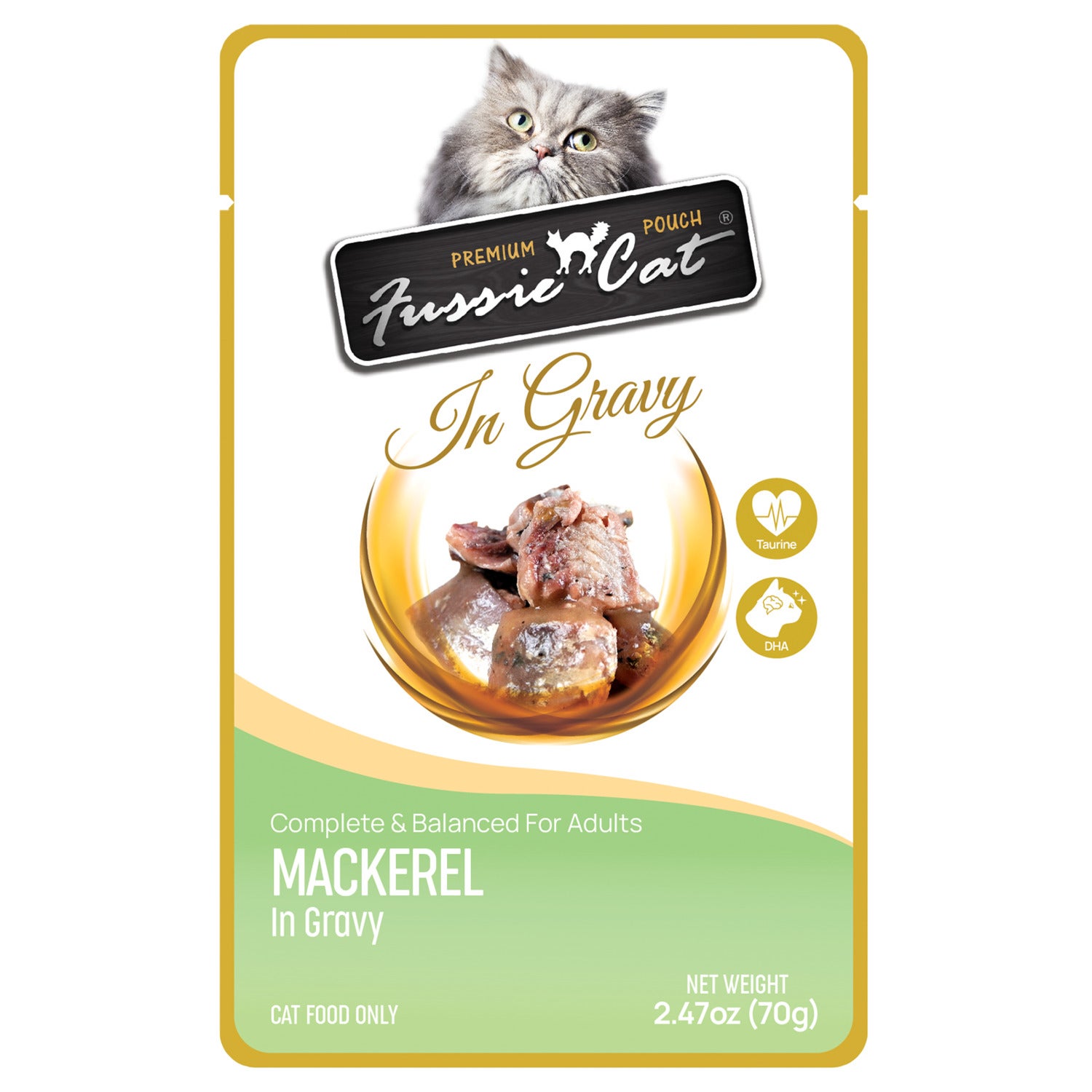 Fussie Cat Premium Mackerel In Gravy Wet Cat Food, 2.47Oz