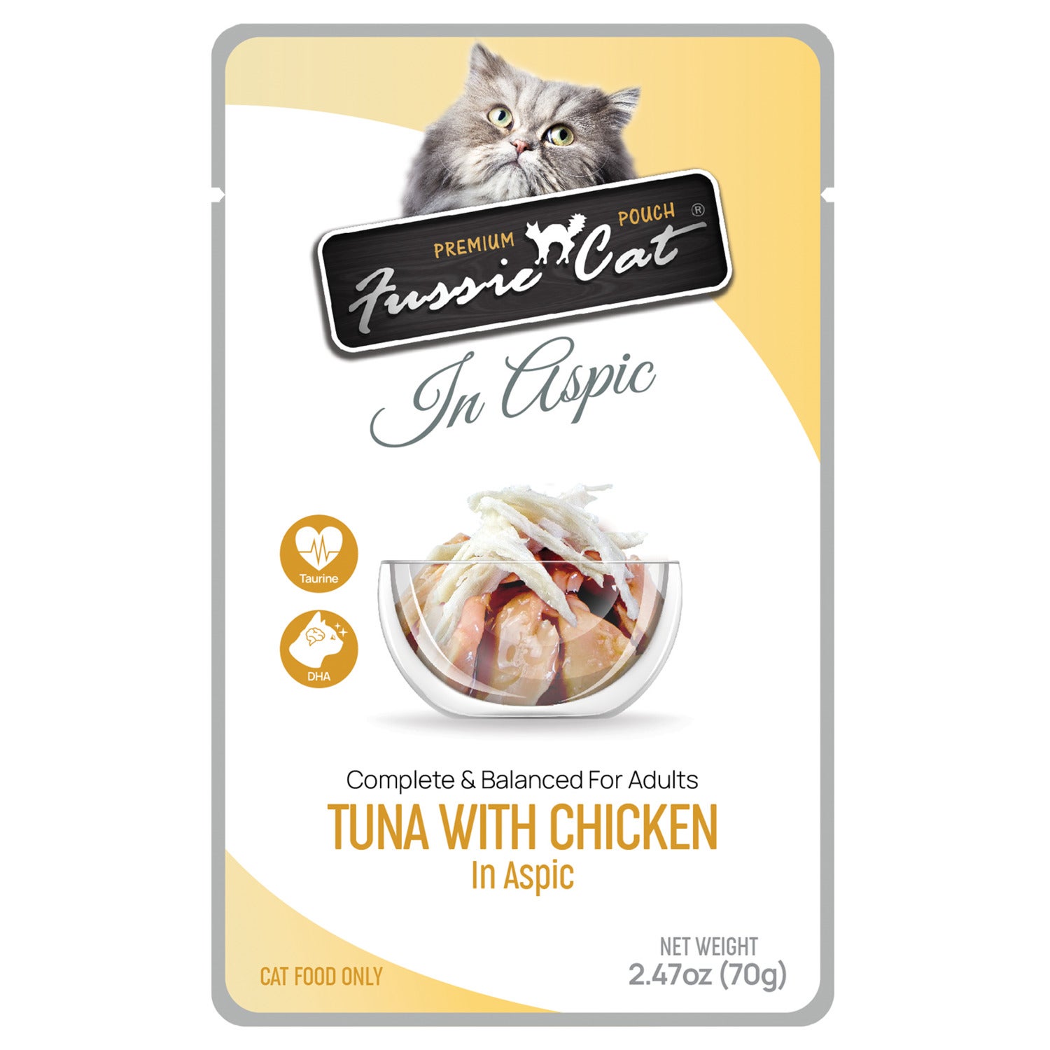 Fussie Cat Premium Tuna With Chicken In Aspic Wet Cat Food, 2.47Oz