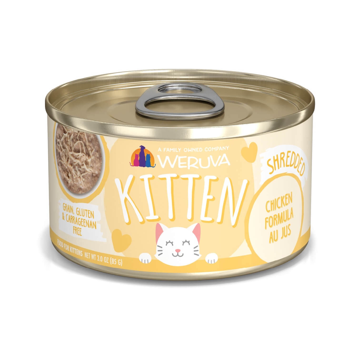 Weruva Kitten Grain Free Chicken Formula Au Jus Wet Cat Food, 3-Oz Can Pack Of 12