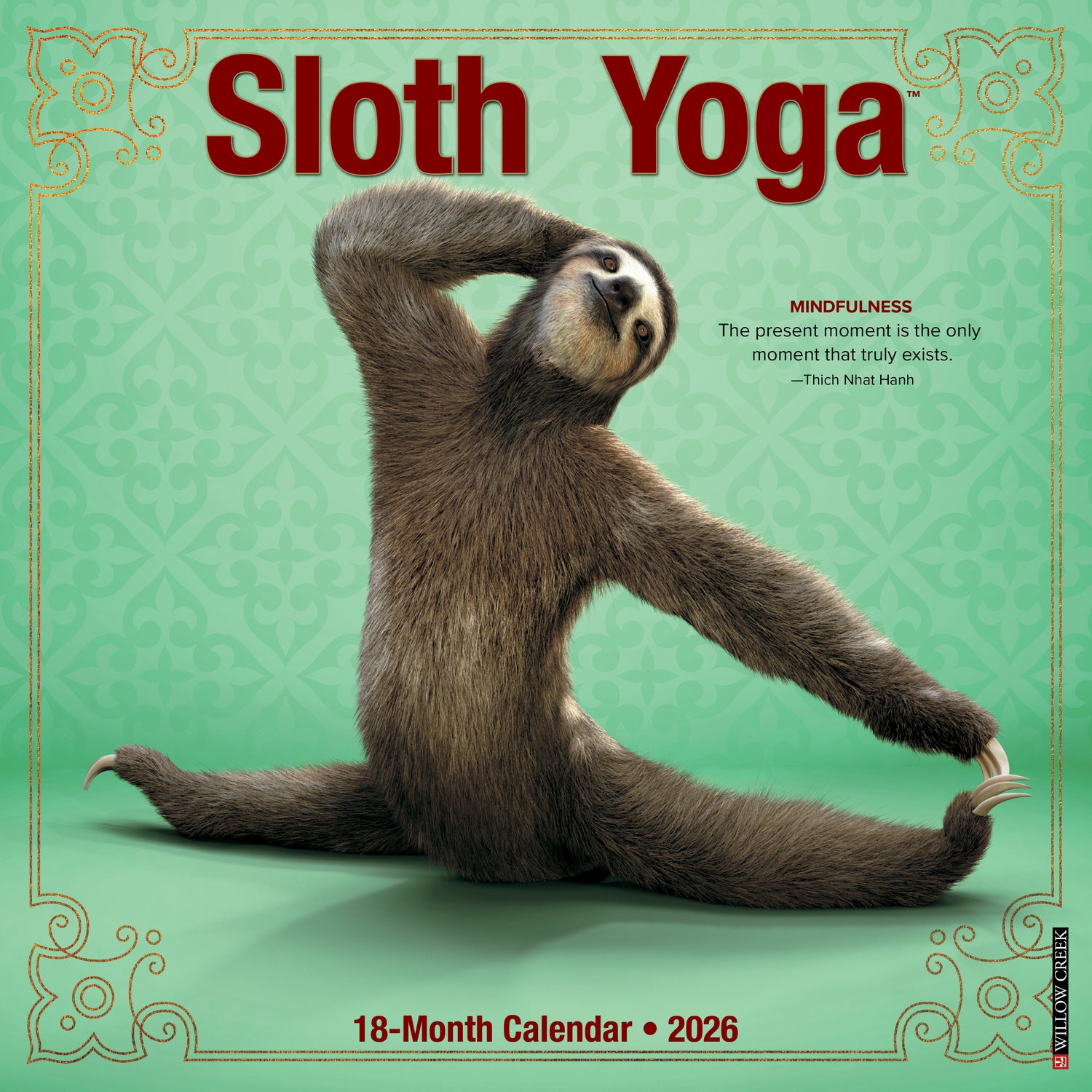 Willow Creek Press 2026 Sloth Yoga Wall Calendar