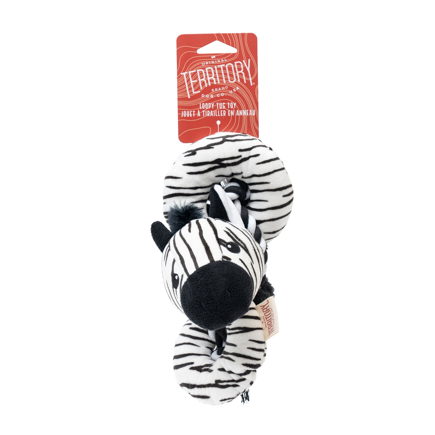 Territory Zebra Loopy Squeak & Tug Plush Dog Toy, 20