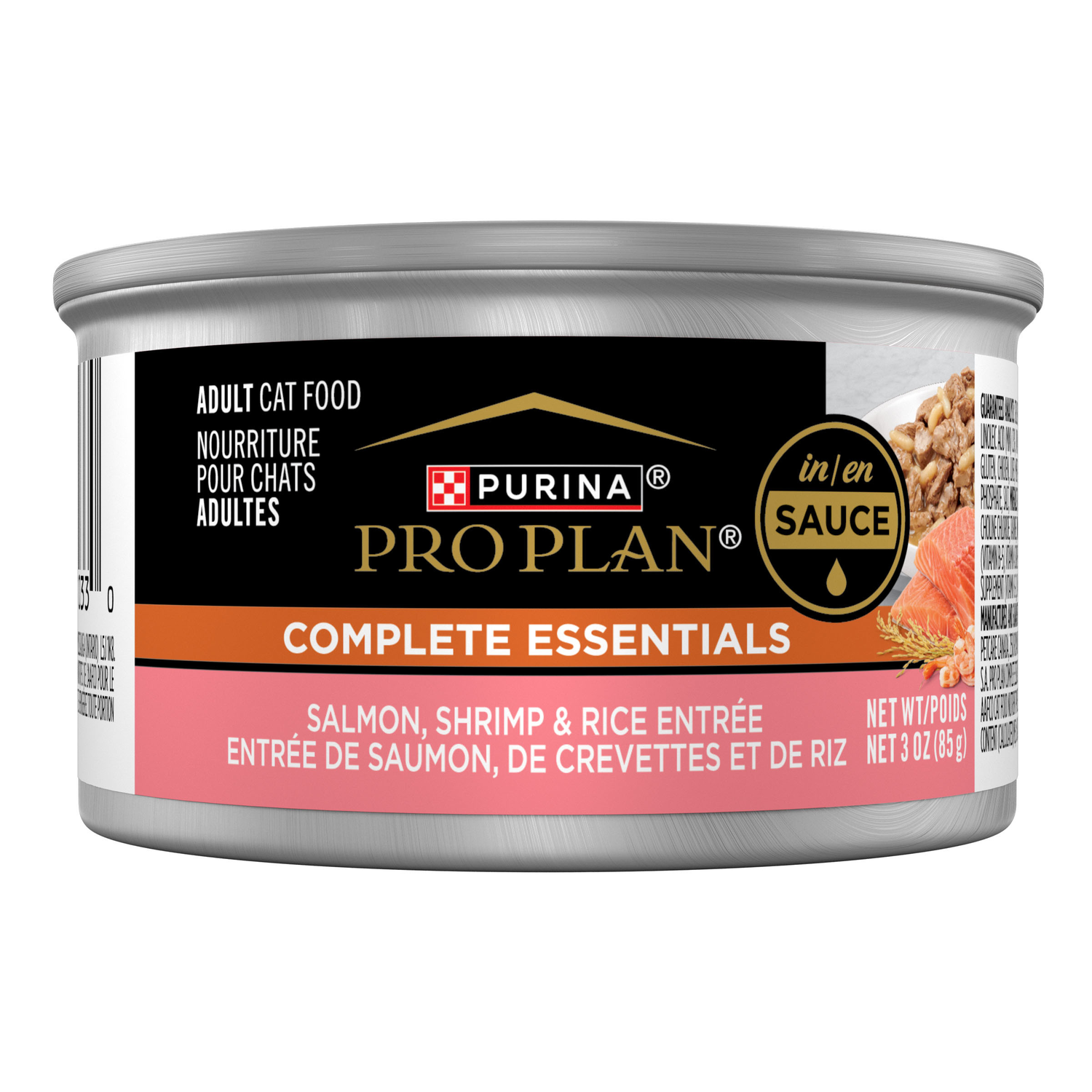 Purina Pro Plan Complete Essentials Pate, Salmon, Shrimp & Rice Entree In Sauce Wet Cat Food, 3 Oz