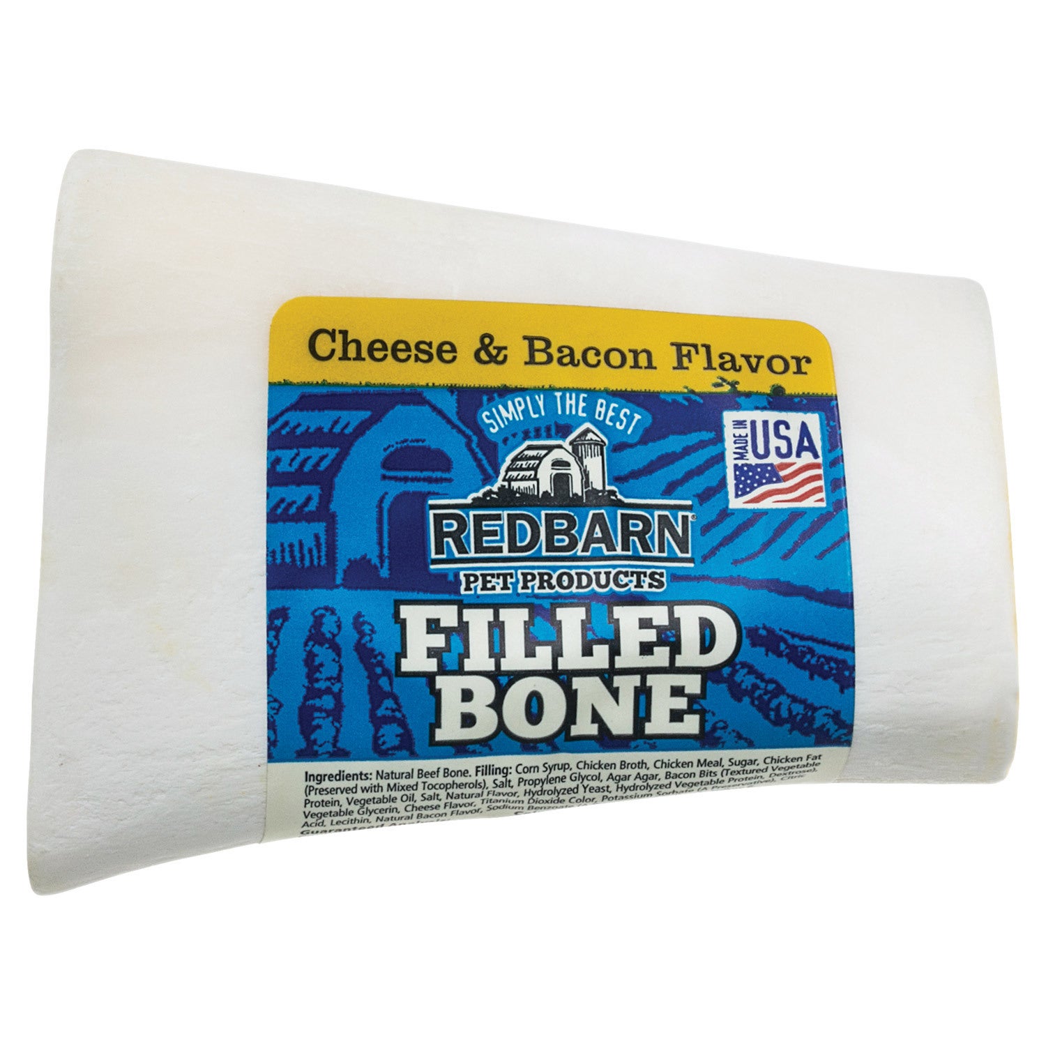 Redbarn Pet Products Naturals Filled Bone Dog Treat Cheese & Bacon, Large