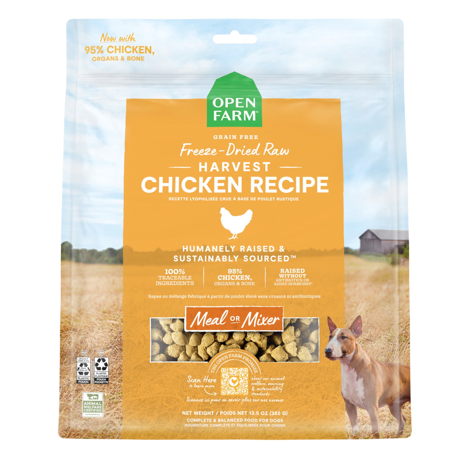 Open Farm Freeze Dried Raw Morsels Harvest Chicken Dog Food Or Dog Food Topper, 13.5Oz