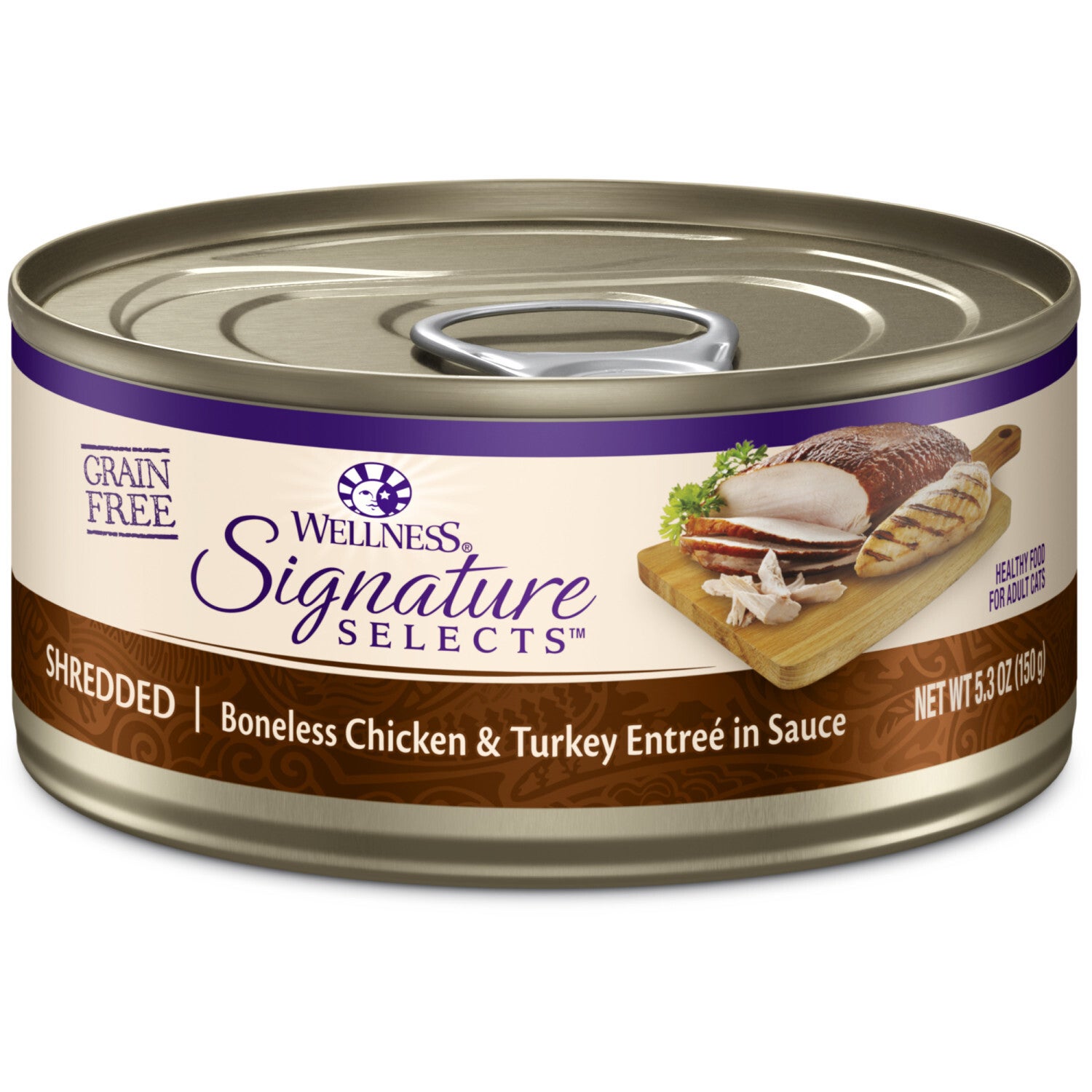 Wellness Core Signature Selects Shredded Adult Wet Cat Food, Natural, Protein-Rich, Grain Free, 2.8 Ounce, 12 Pack - Chicken & Turkey Entree