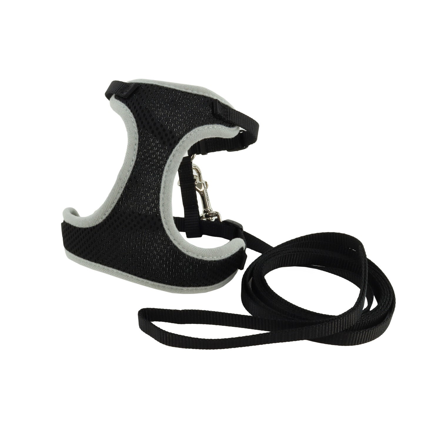 Coastal Comfort Soft® Adjustable Cat Harness With 6' Leash, Black, X-Small - Girth: 11-14, Neck: 7-10, Weight: 8-10-Lbs
