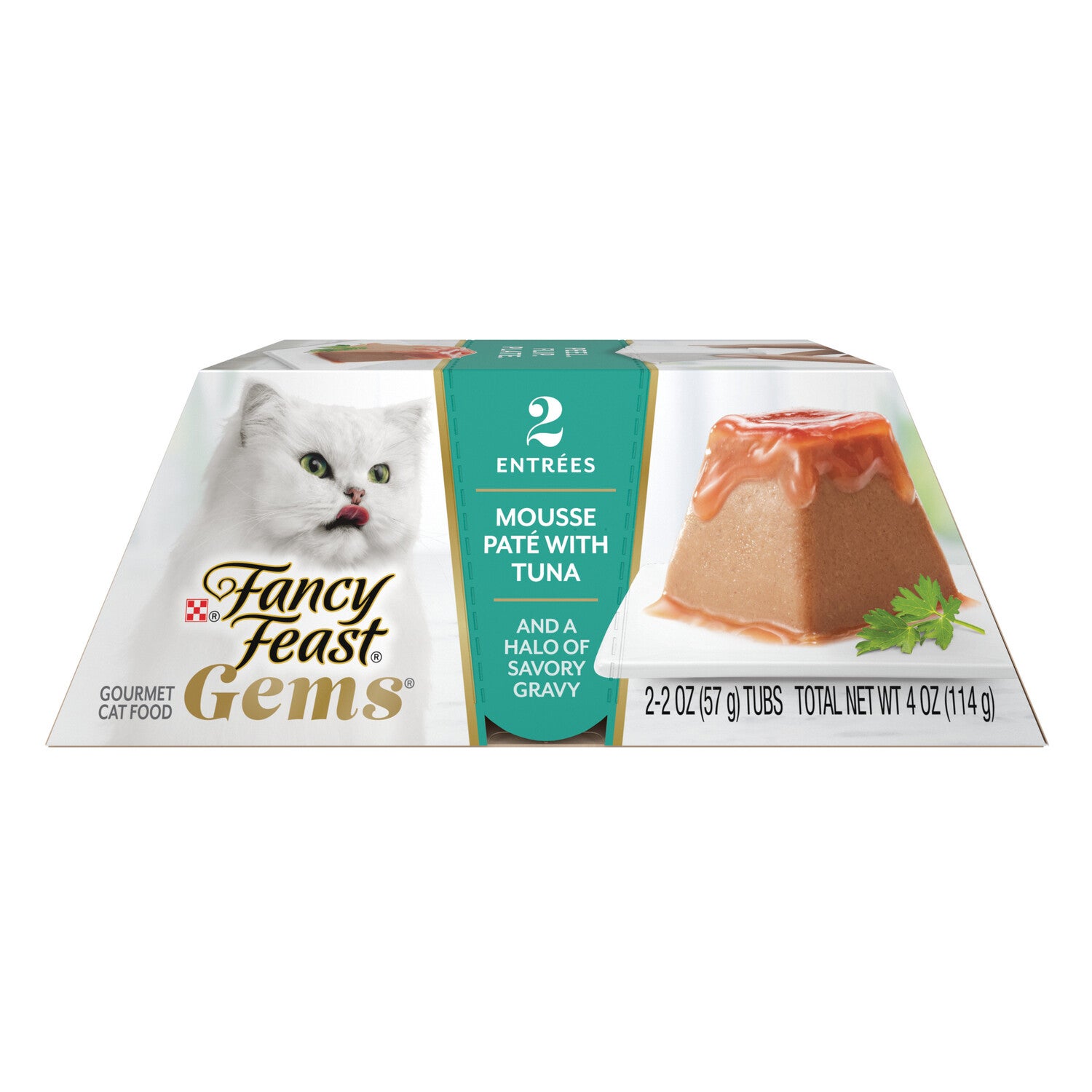 Fancy Feast Gems Pate Wet Cat Food Mousse With Tuna And Halo Of Savory Gravy - 4-Oz