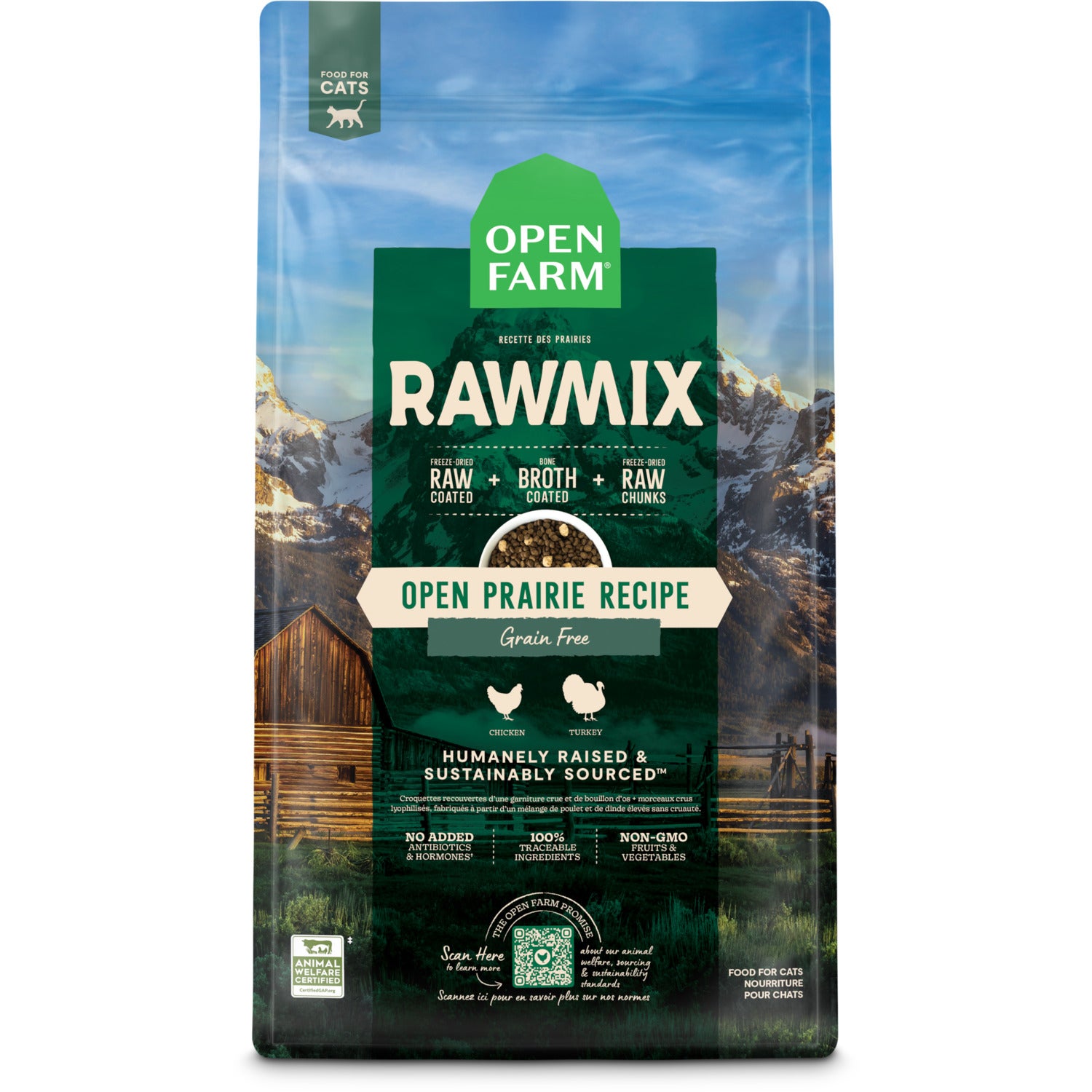 Open Farm Rawmix Grain-Free Open Prairie Dry Cat Food, 2.25-Lb Bag