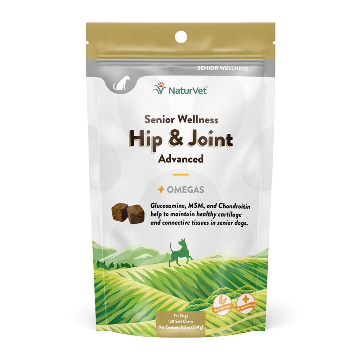 Naturvet Senior Wellness Hip & Joint Advanced +Omegas Dog Soft Chew Supplements