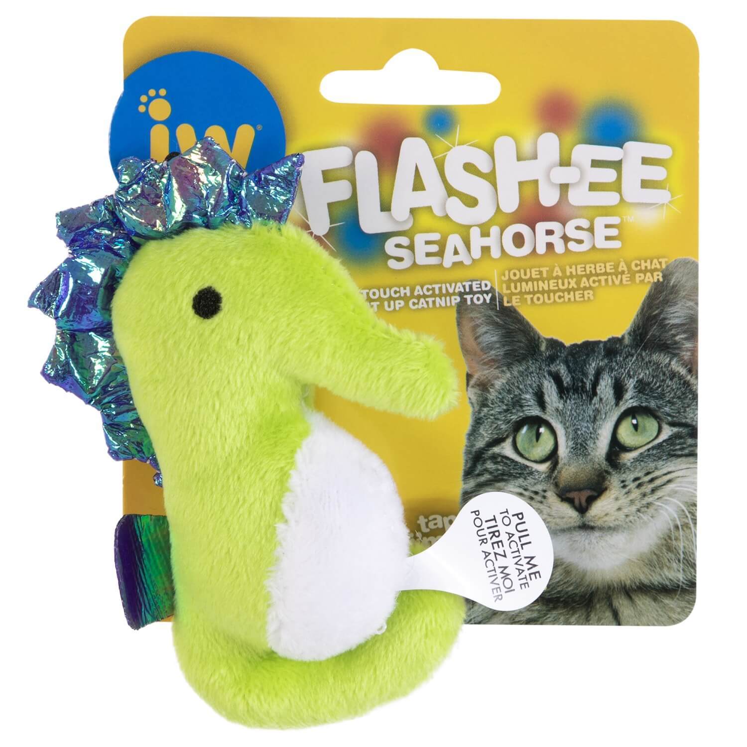 Jw Flash Ee Seahorse Touch Activated Light Up Catnip Cat Toy