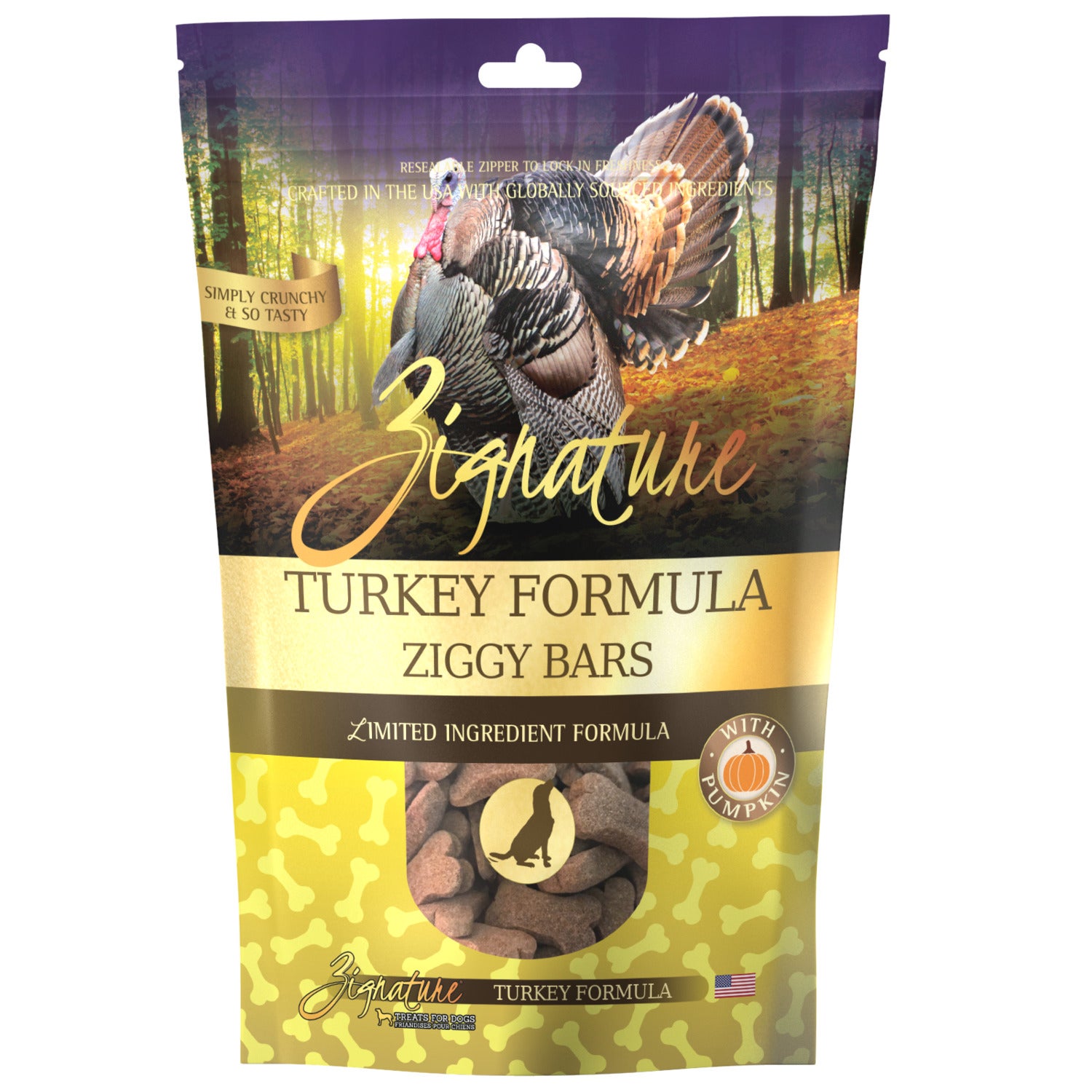 Zignature Turkey Formula Ziggy Bars Biscuit Dog Treats