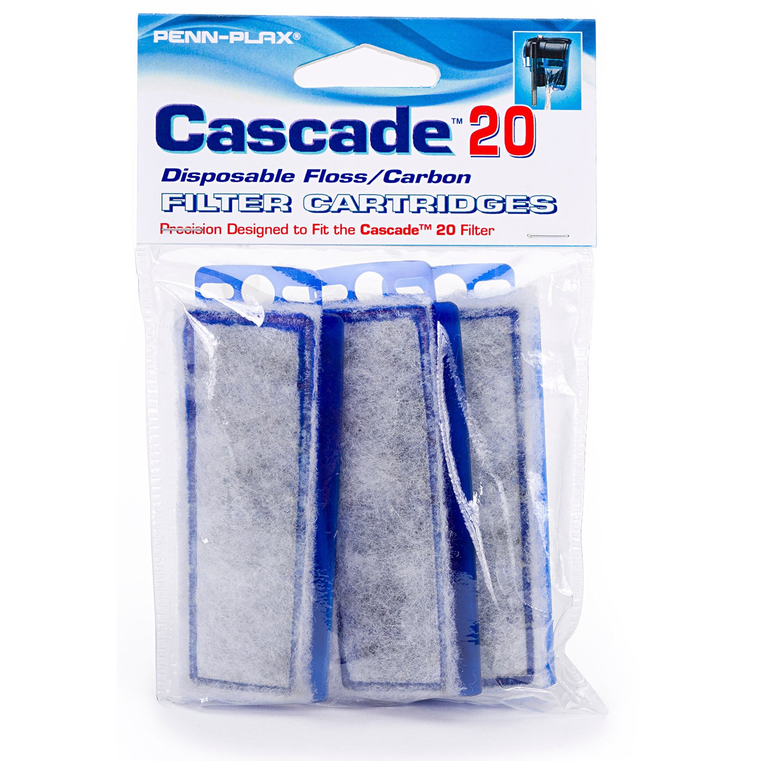 Penn-Plax Cascade 20 Disposable Floss/Carbon Filter Cartridges