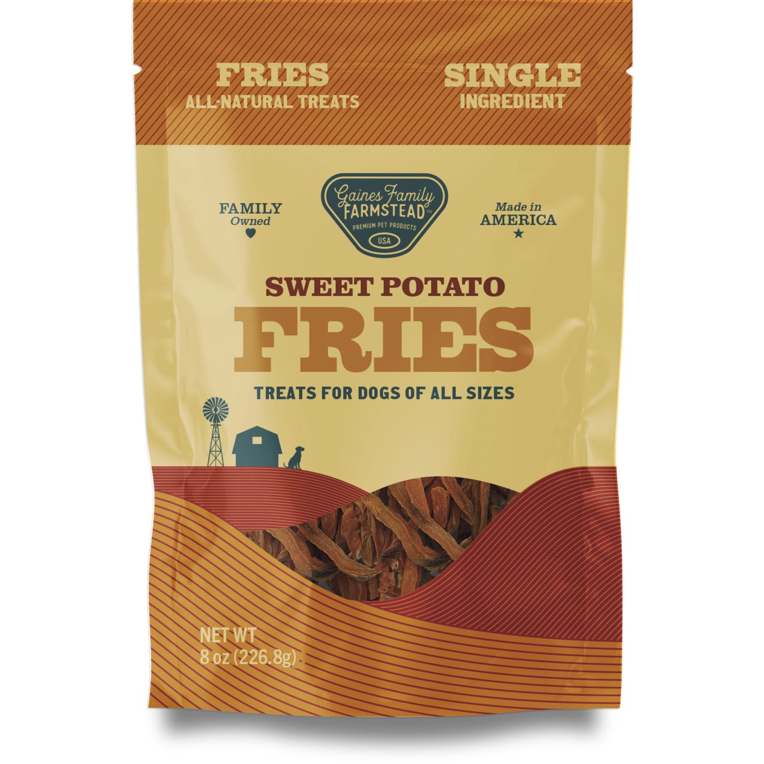 Gaines Family Farmstead Sweet Potato Fries Grain-Free Dog Treats, 8Oz