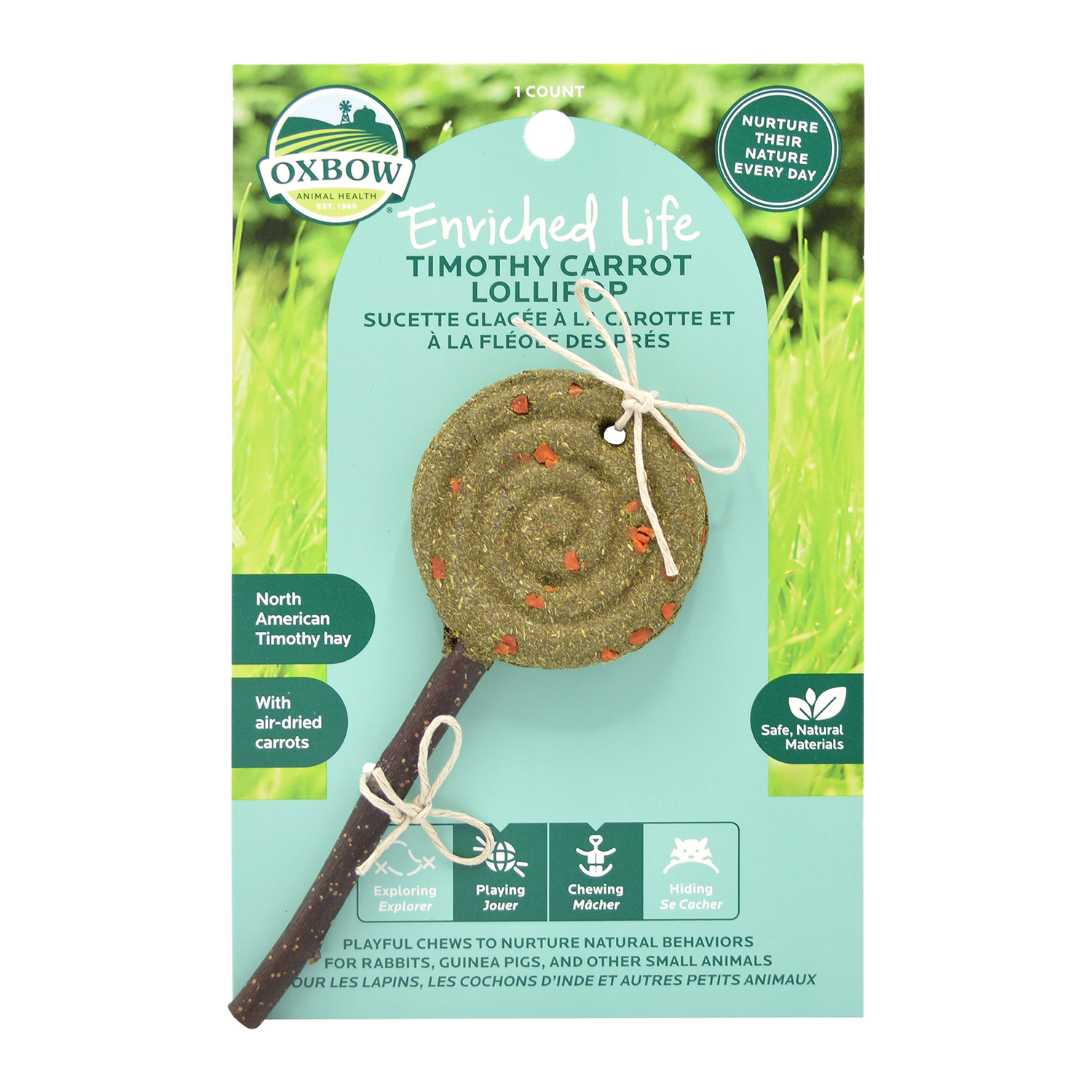 Oxbow Enriched Life Timothy Carrot Lollipop Small Animal Chew Toy