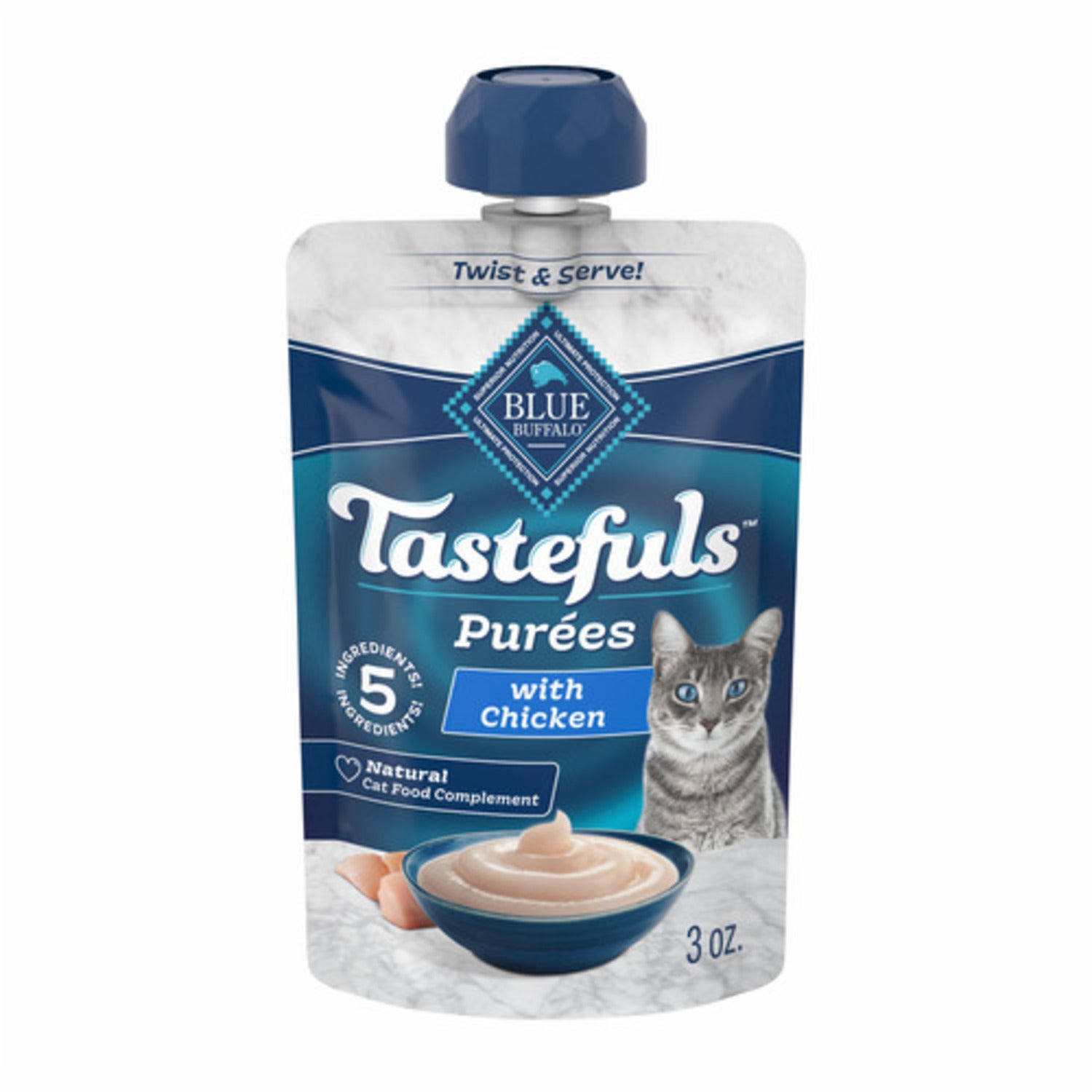 Blue Buffalo Tastefuls Adult Wet Cat Food Topper, Chicken, 3-Oz