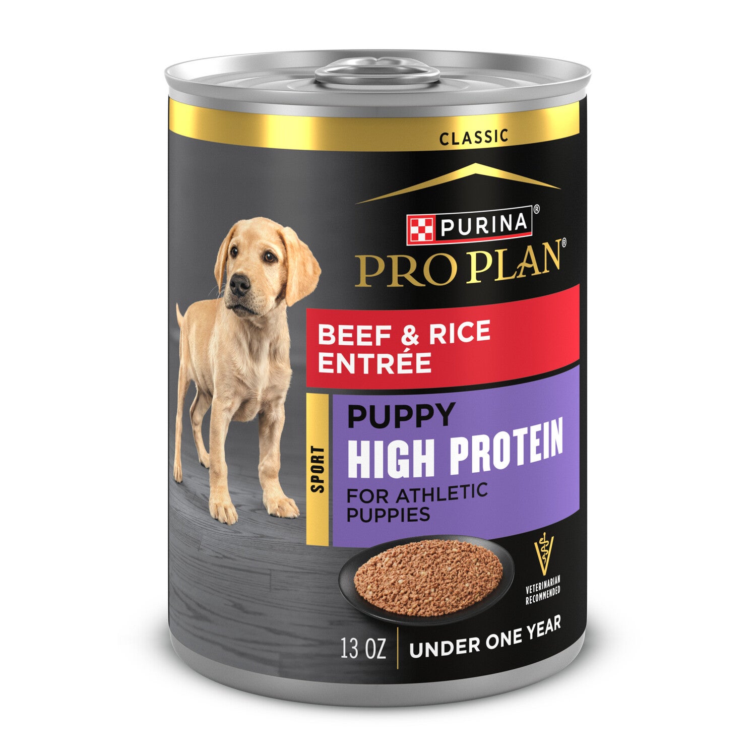 Purina Pro Plan Sport High Protein Puppy Formula Beef & Rice Entree Wet Dog Food, 13 Oz
