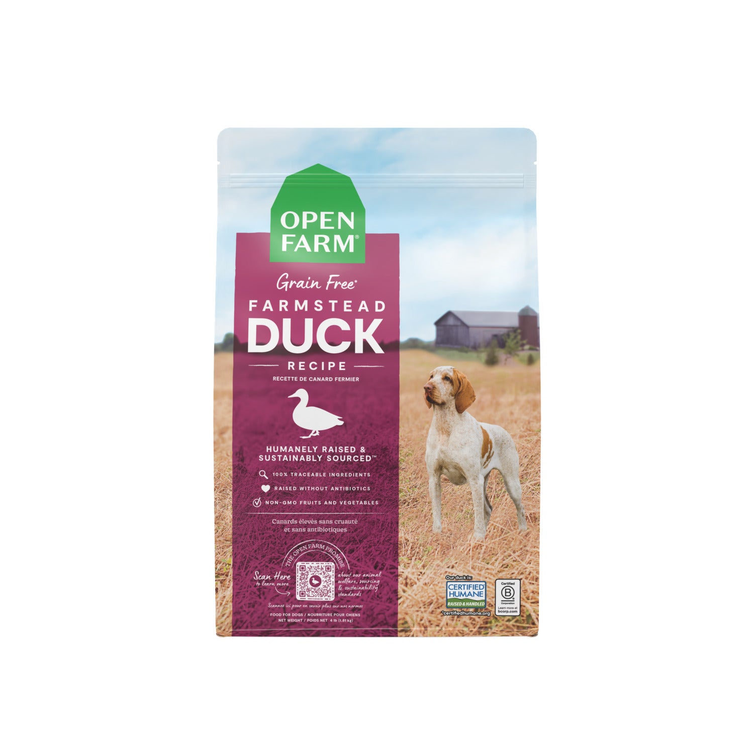 Open Farm Grain-Free Dry Dog Food, Farmstead Duck Recipe, 22-Lb