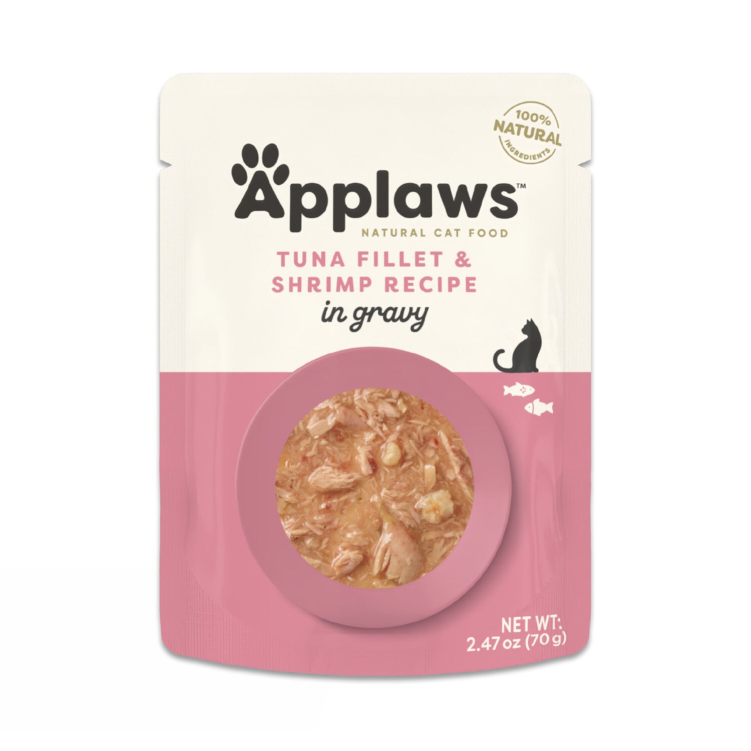 Applaws™ Natural Wet Cat Food, Tuna Flakes With Shrimp In Gravy, 2.47 Oz